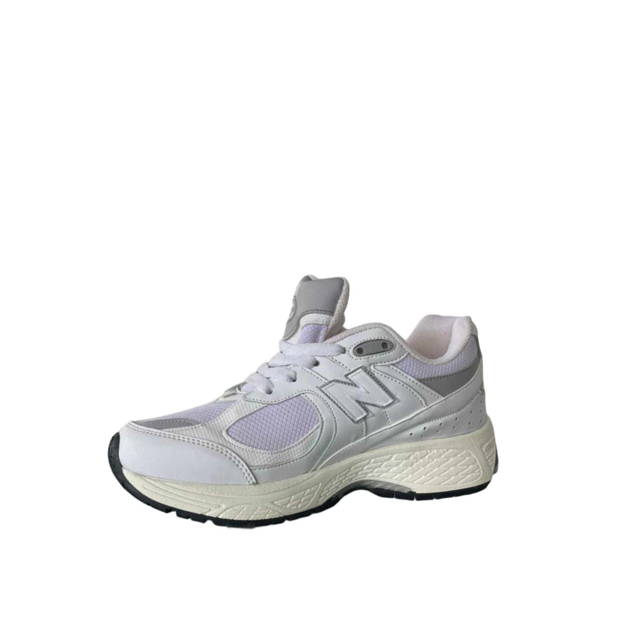 White & Grey Retro Running Sneakers