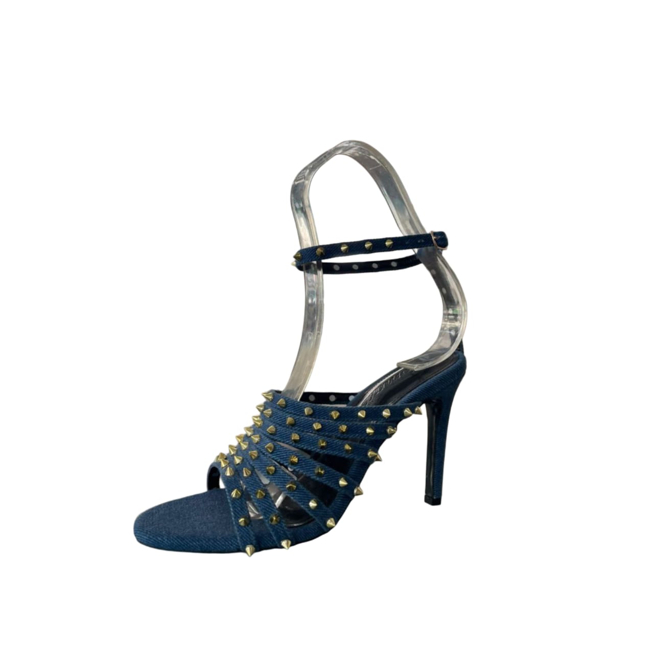 Denim Studded Stiletto Heels