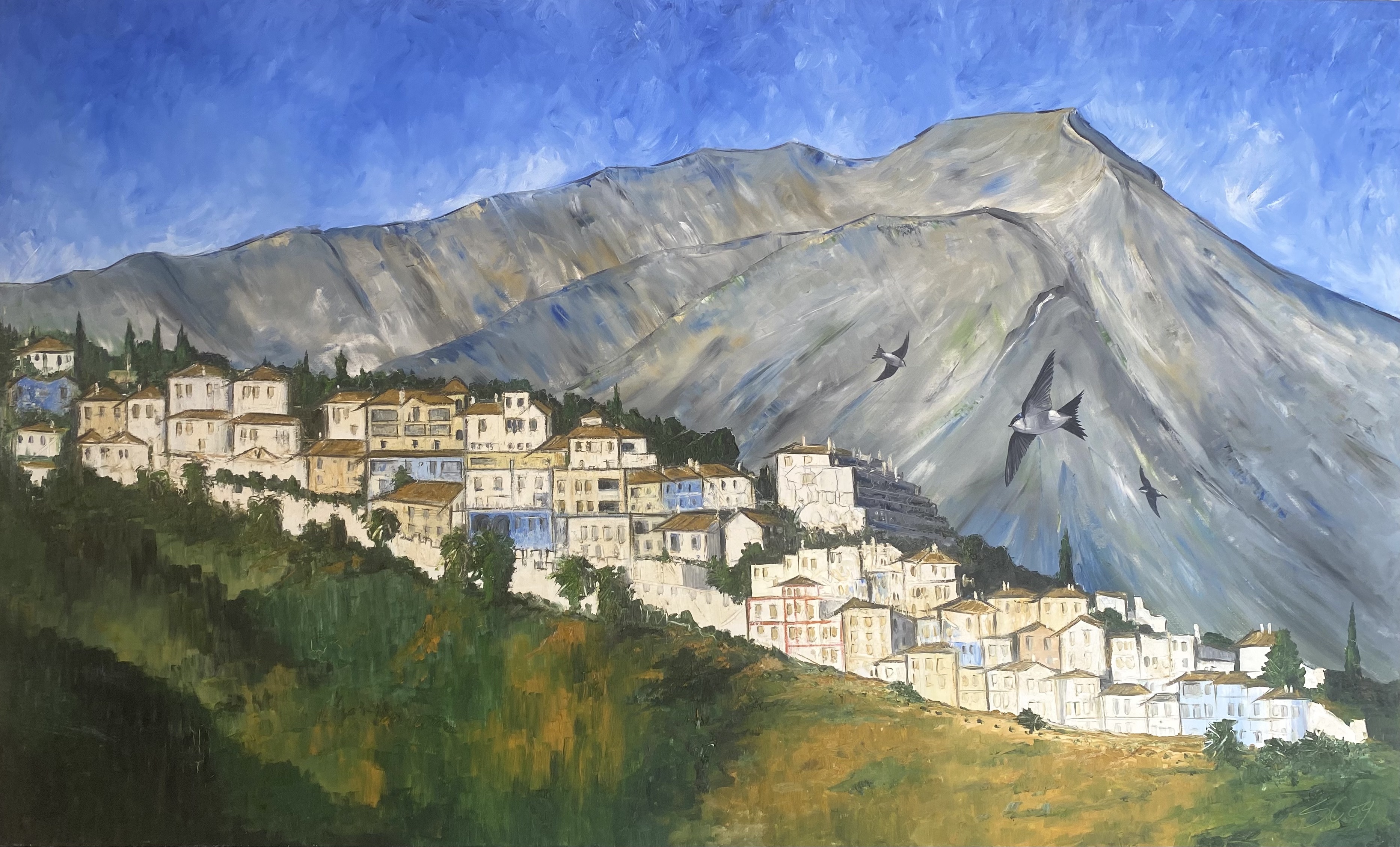 La Heredia village with La Concha Mountain, Southern Spain.