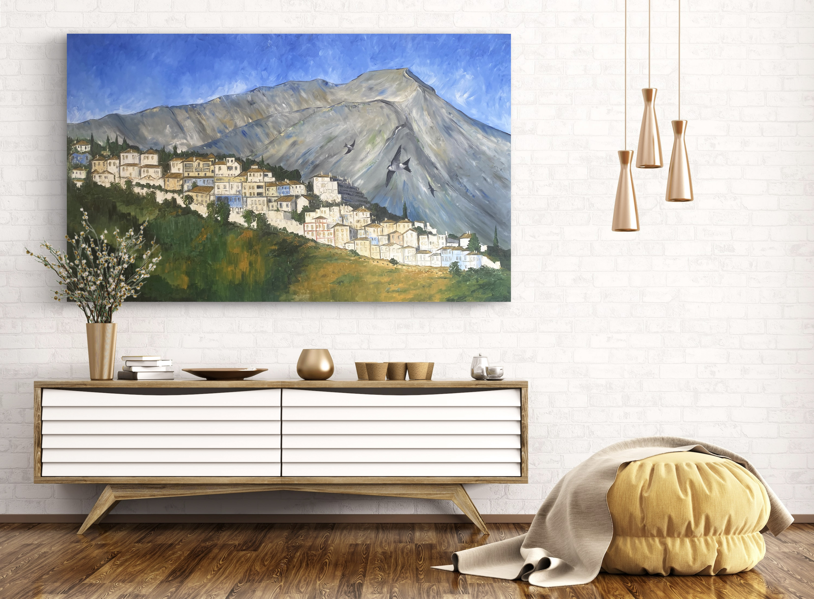 La Heredia village with La Concha Mountain, Southern Spain.