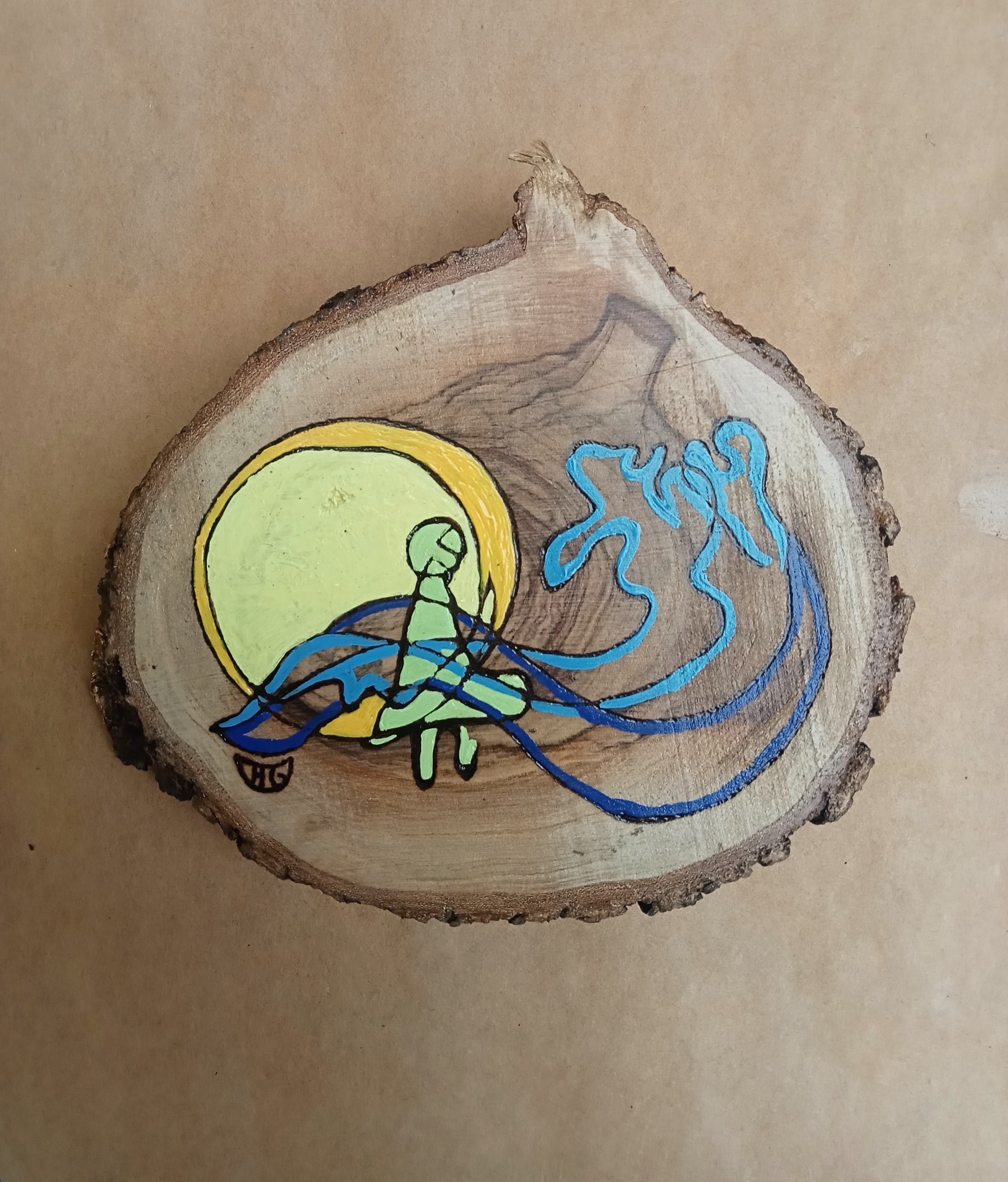 Sección de tronco grande ilustrado