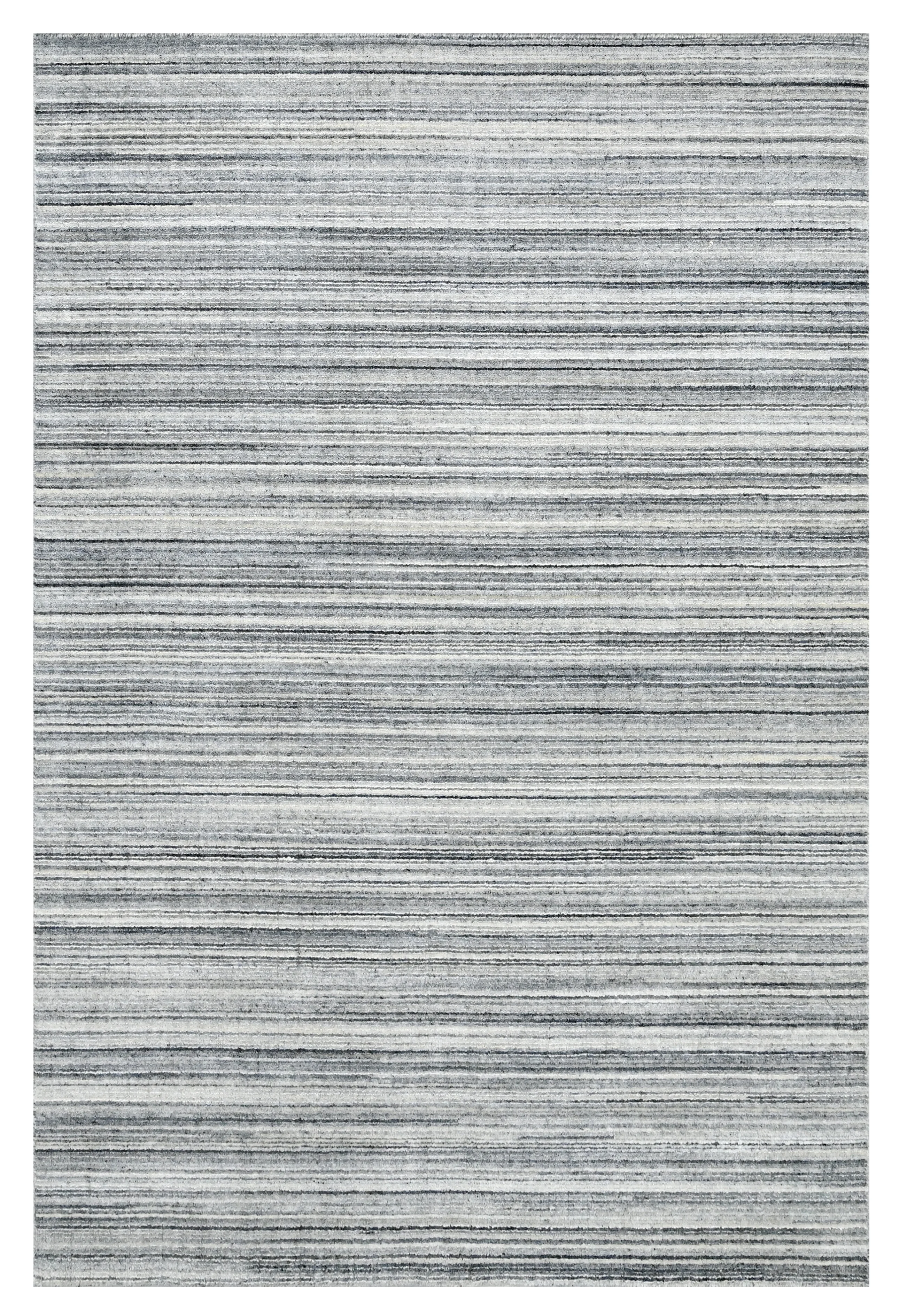 Contemporary grey rug with subtle horizontal lines