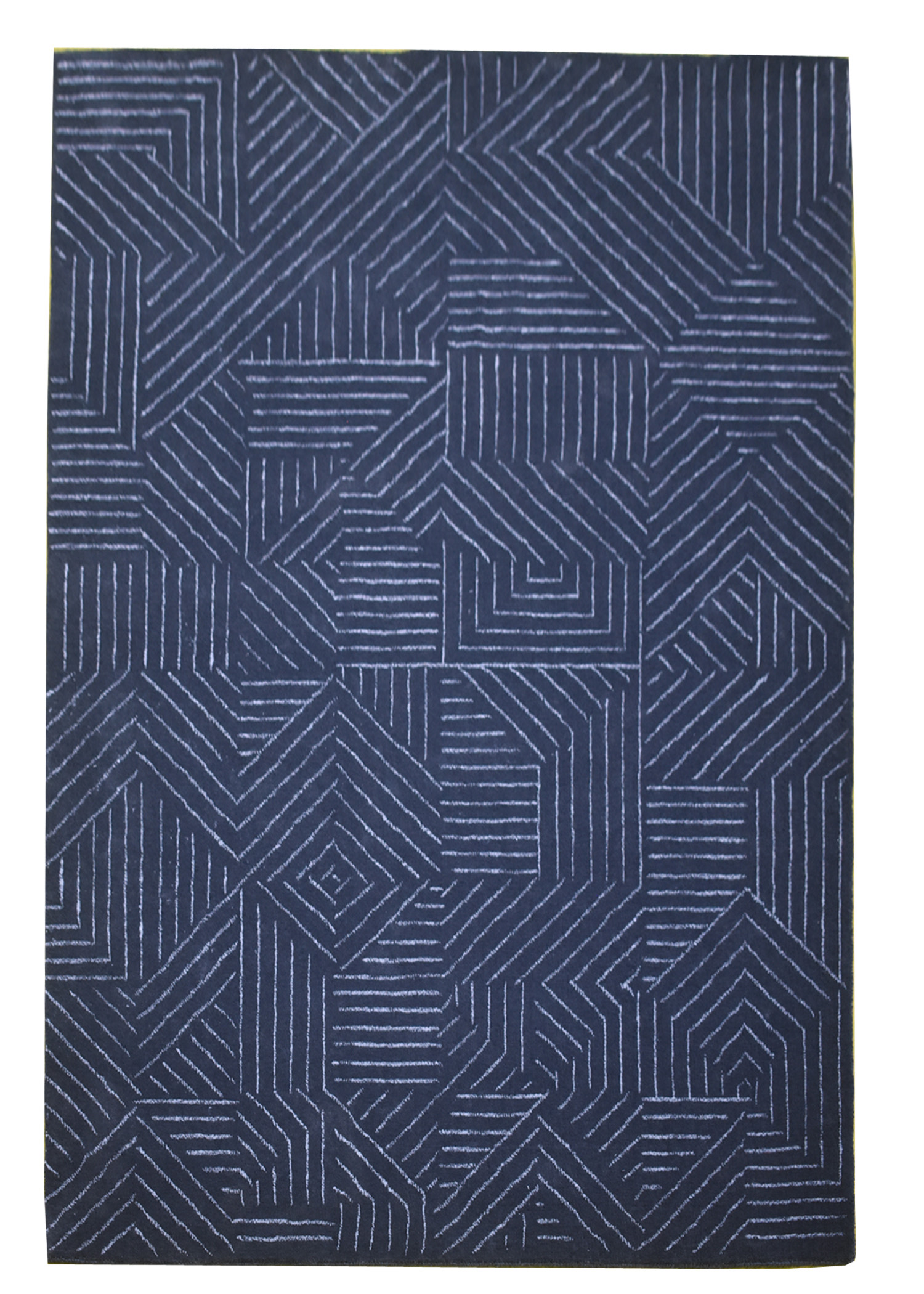 Geometric Pattern Navy Area Rug