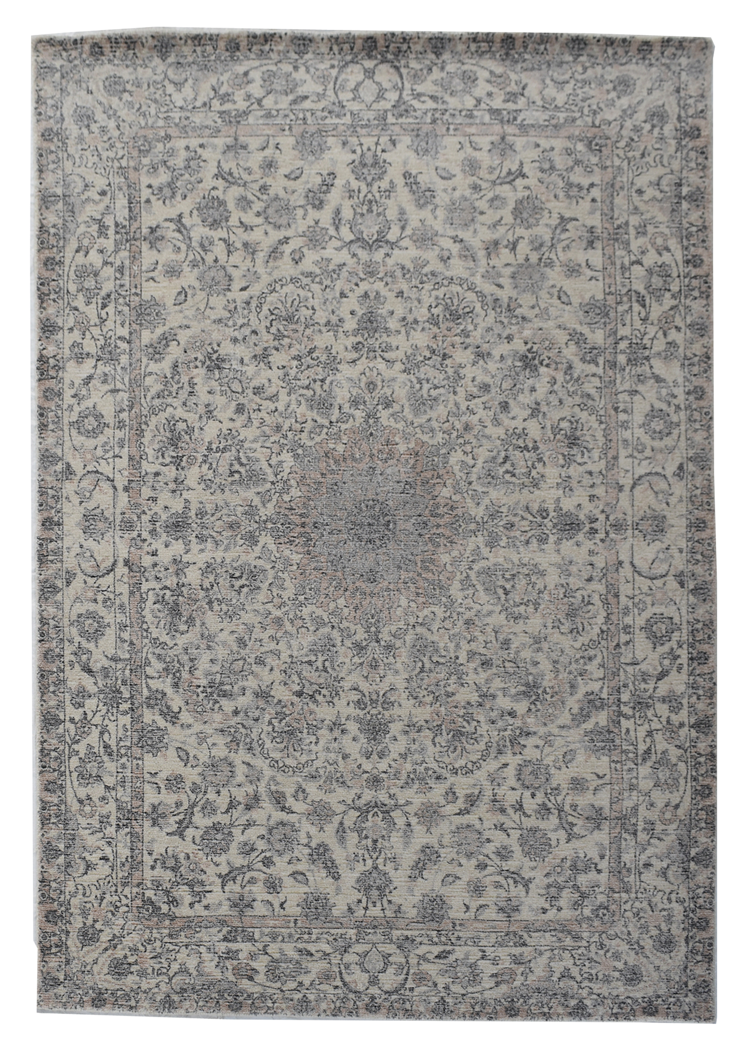 Elegant floral motif printed carpet