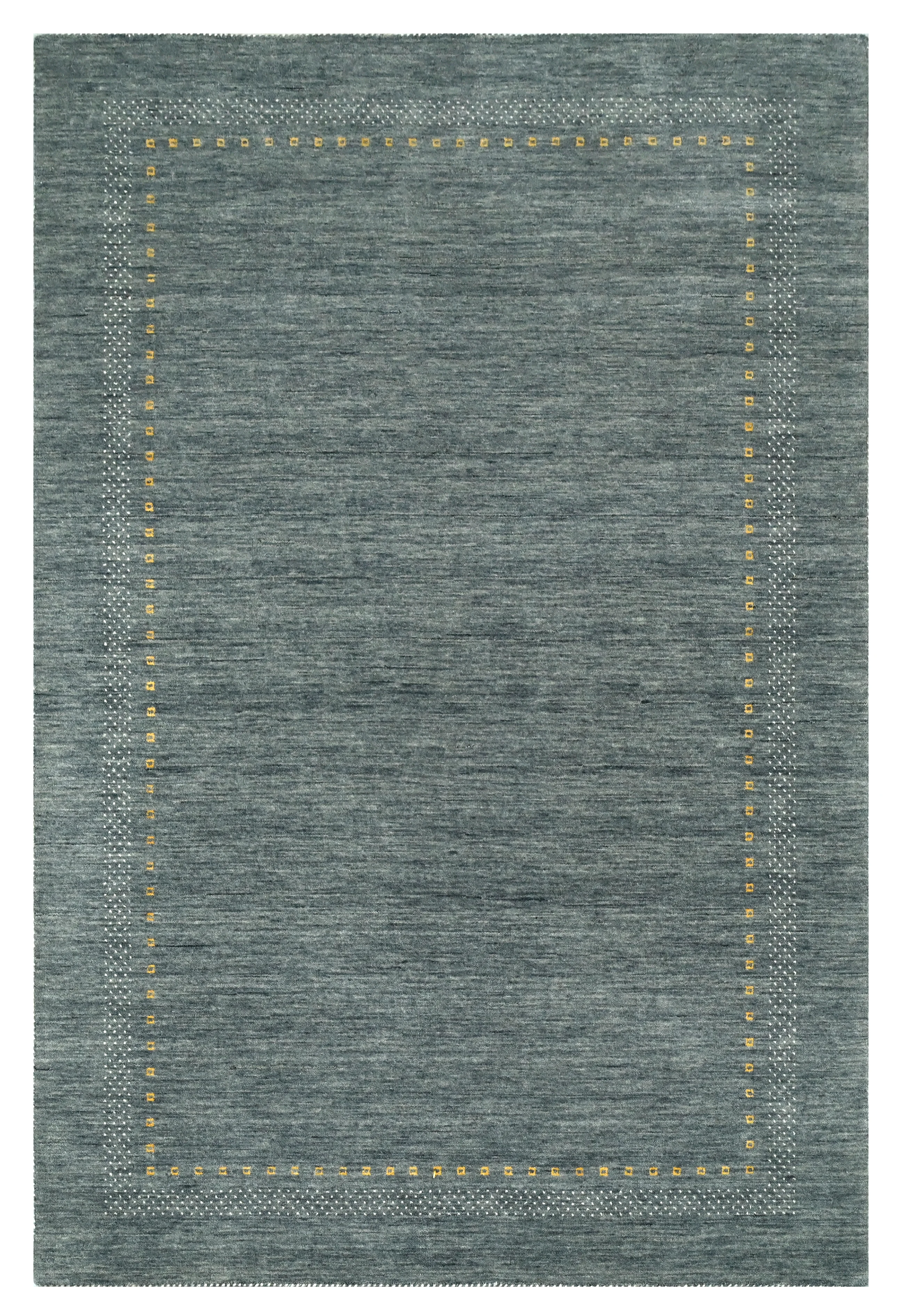 Elegant wool rug with subtle border design