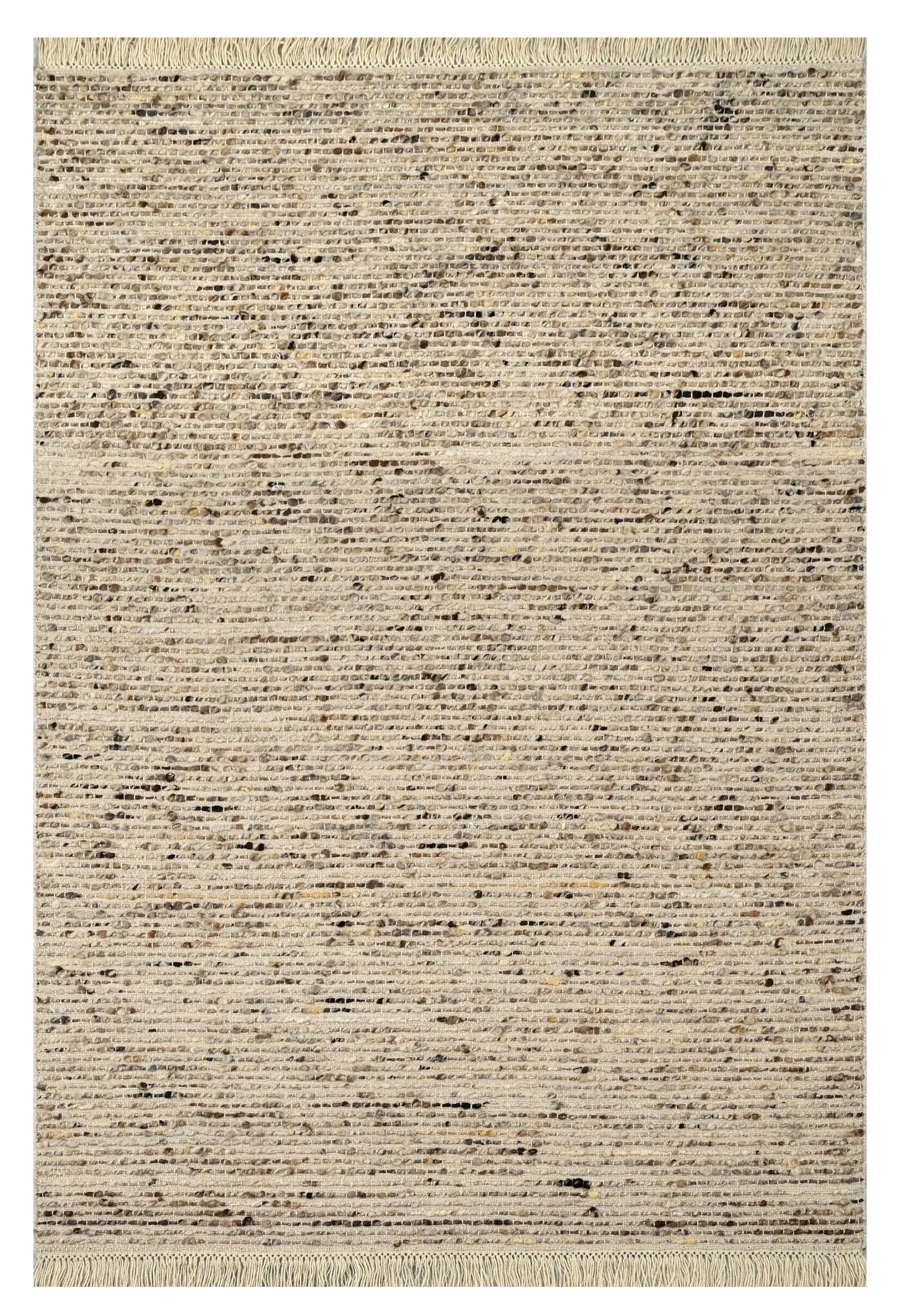 Neutral beige rug with subtle stripes