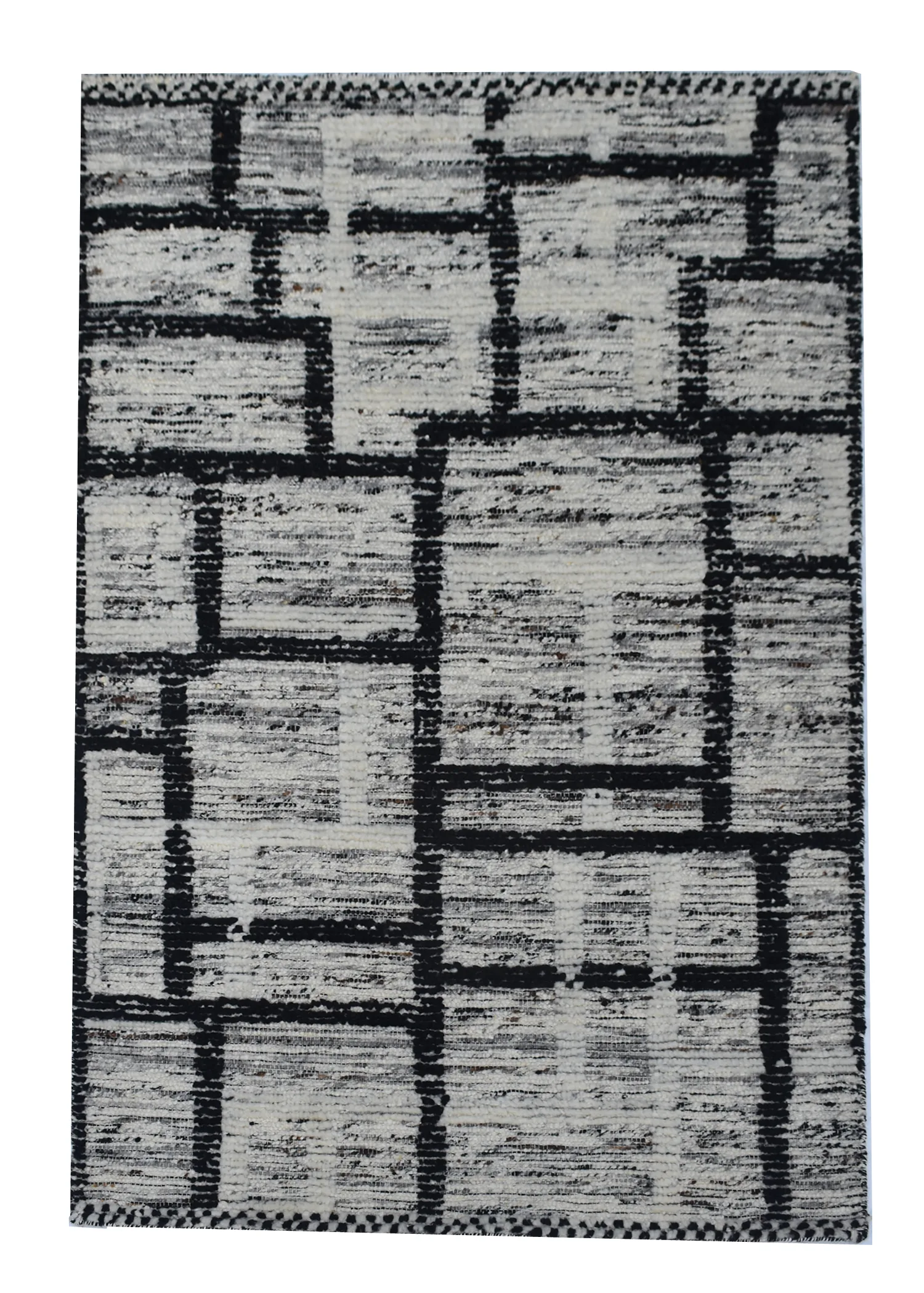 Modern Geometric Hand Knotted Rug