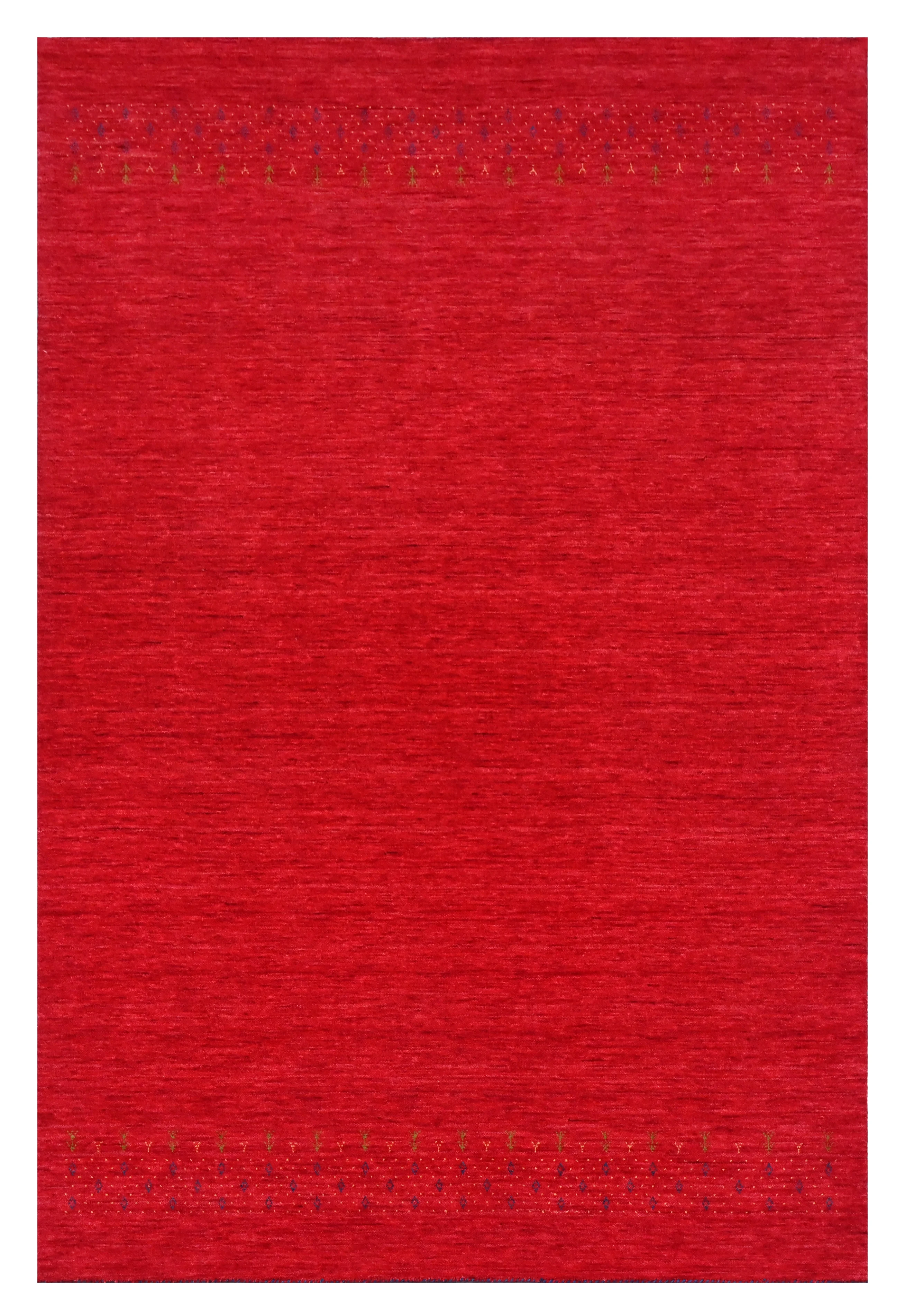Red Area Rug with subtle border pattern
