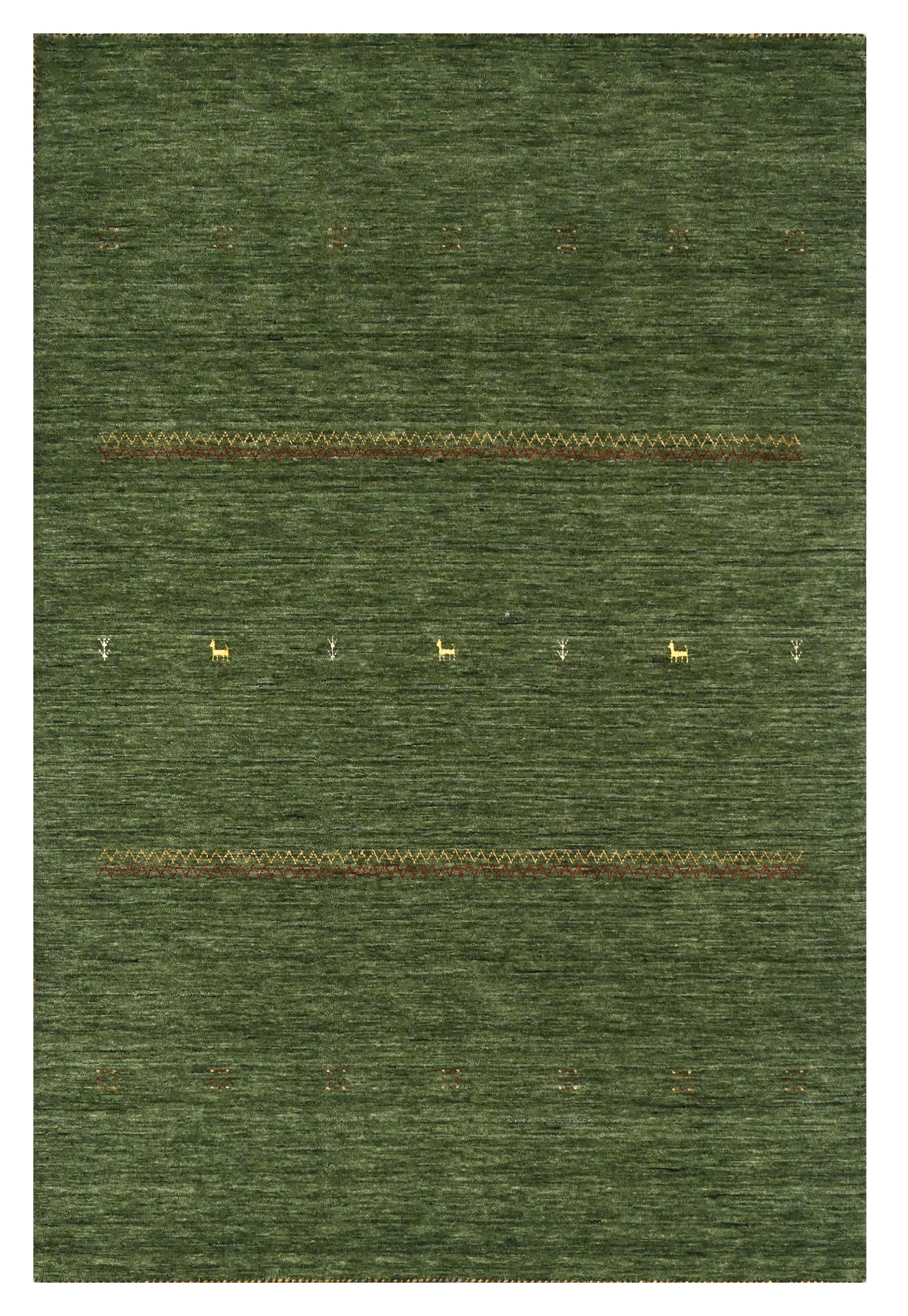 Elegant Gabbeh-style carpet with subtle patterns