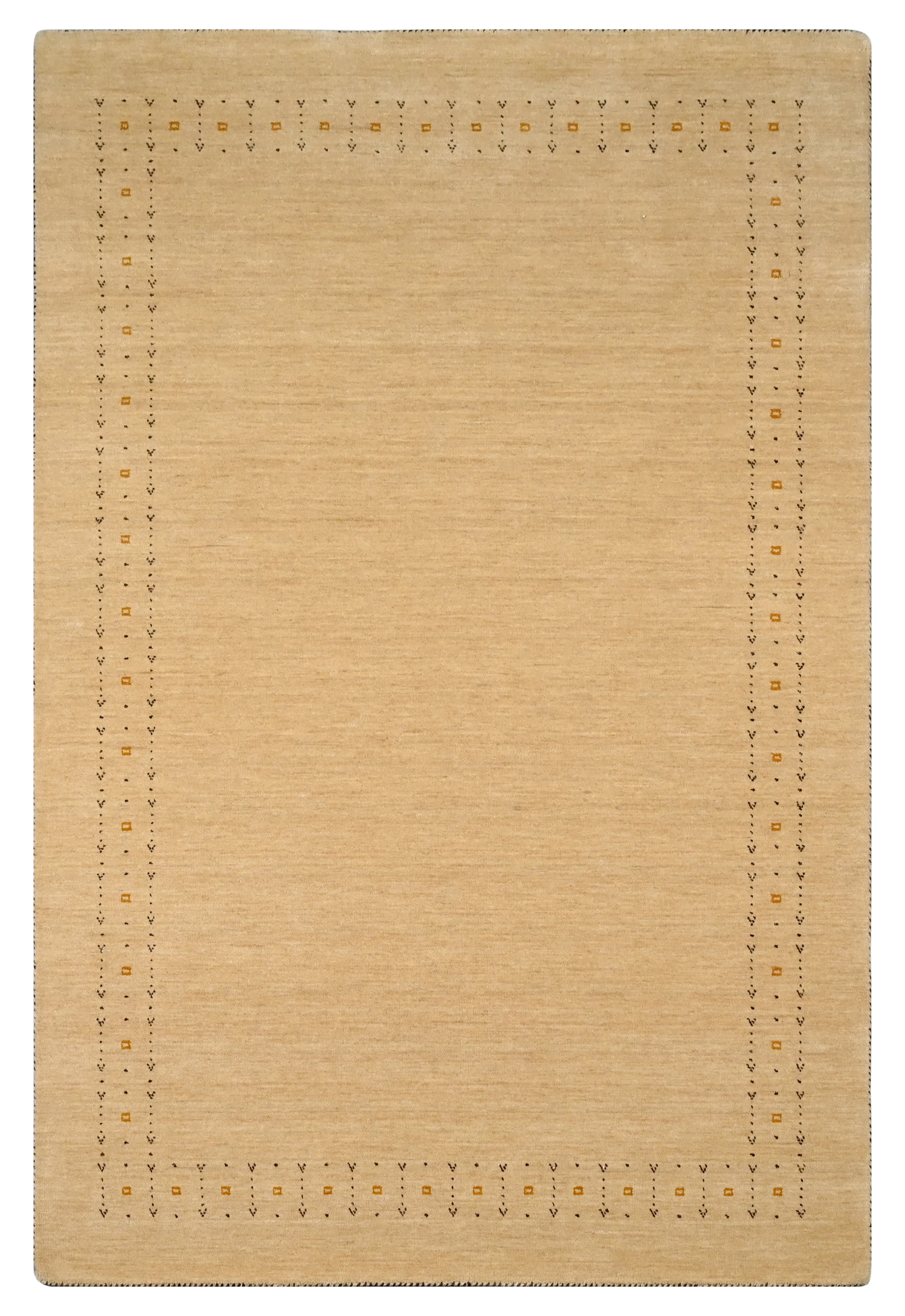 Minimalist rug with decorative border