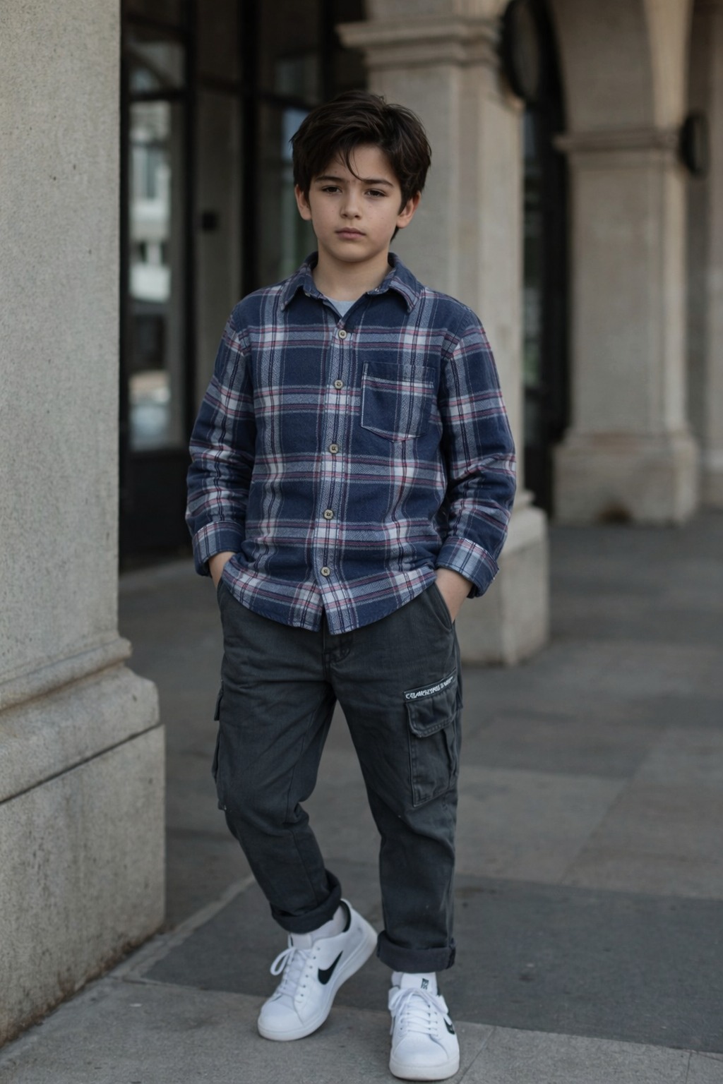 Kids Plaid Shirt and Khaki Pants Set