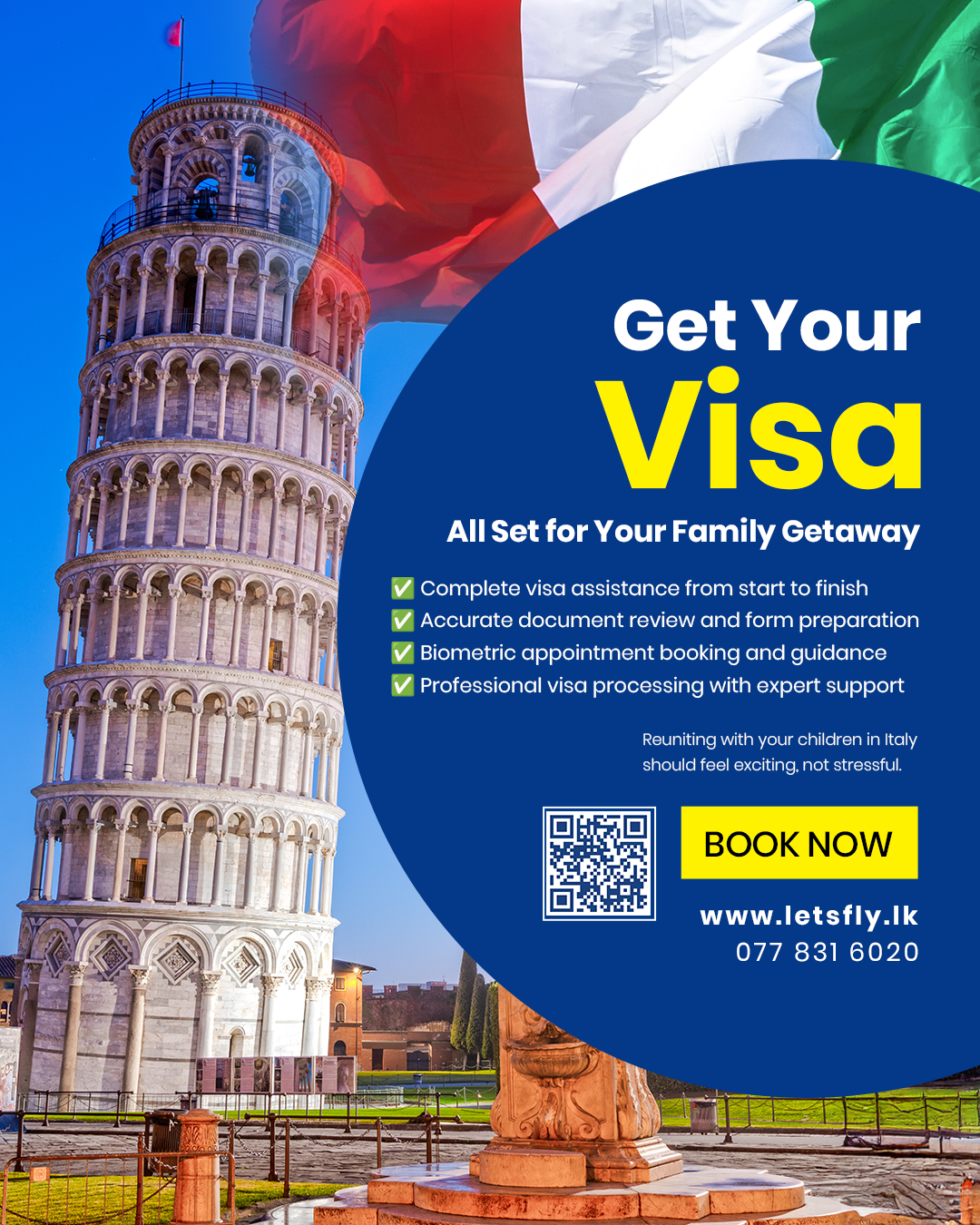 Visit your child in beautiful Italy. 🇮🇹