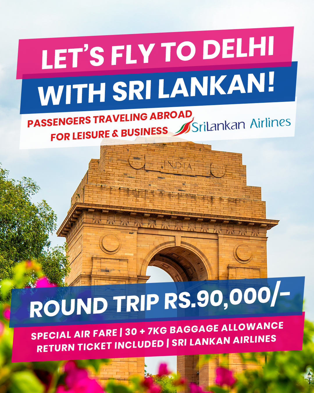 Delhi Round-Trip with Sri Lankan Airlines