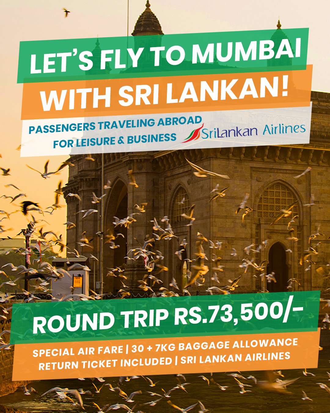 Round Trip to Mumbai with SriLankan Airlines