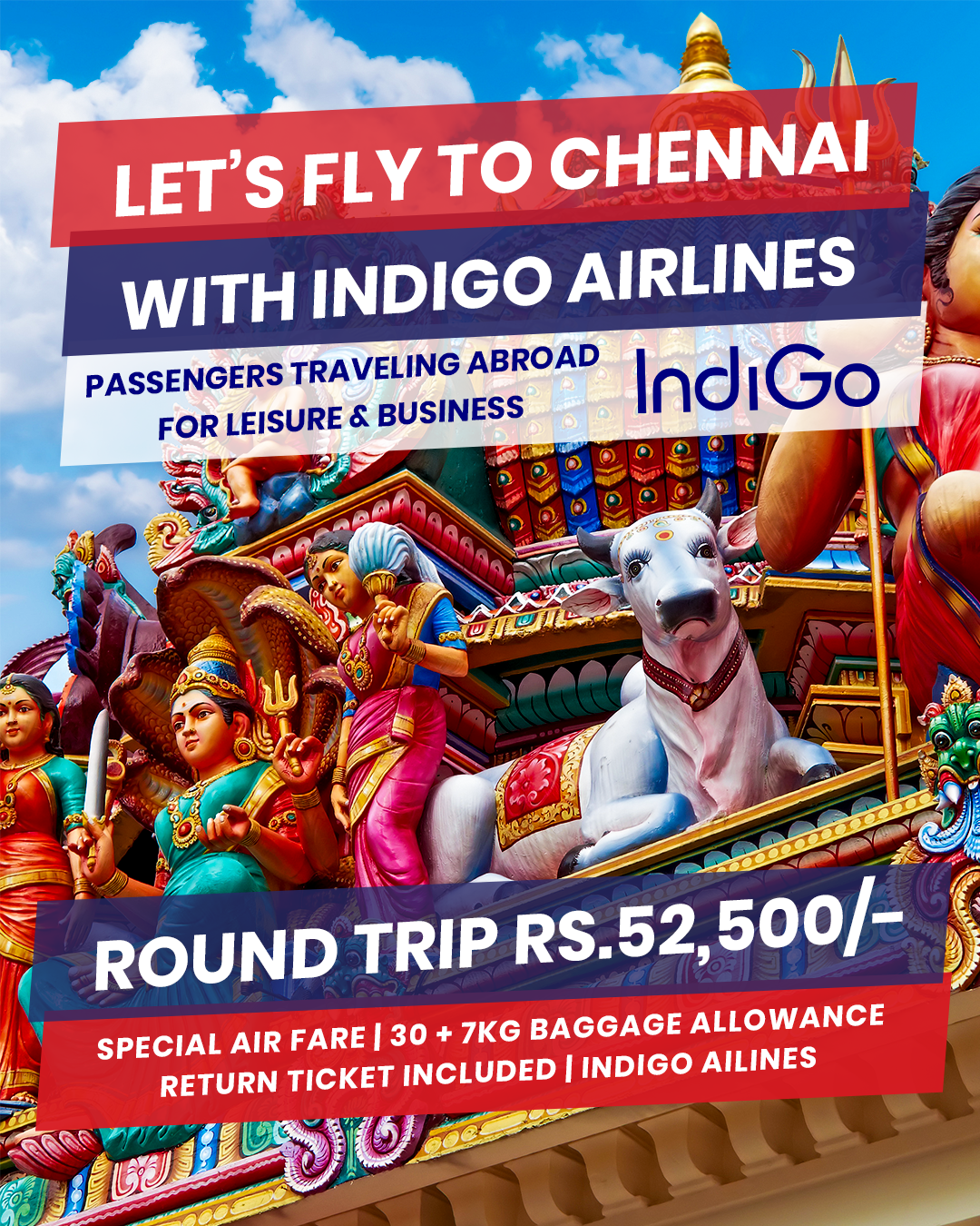 Indigo Airlines Round Trip to Chennai