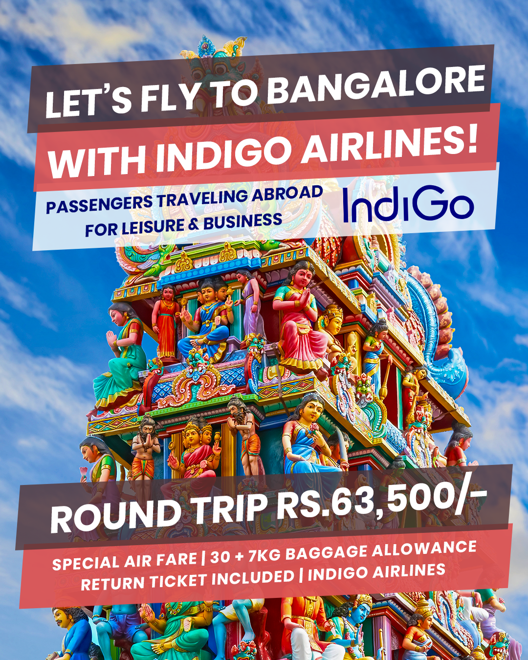 Indigo Airlines Round Trip to Bangalore