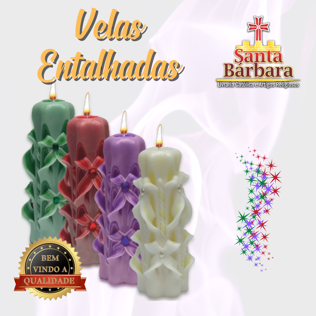 Vela Entalhada 25cm