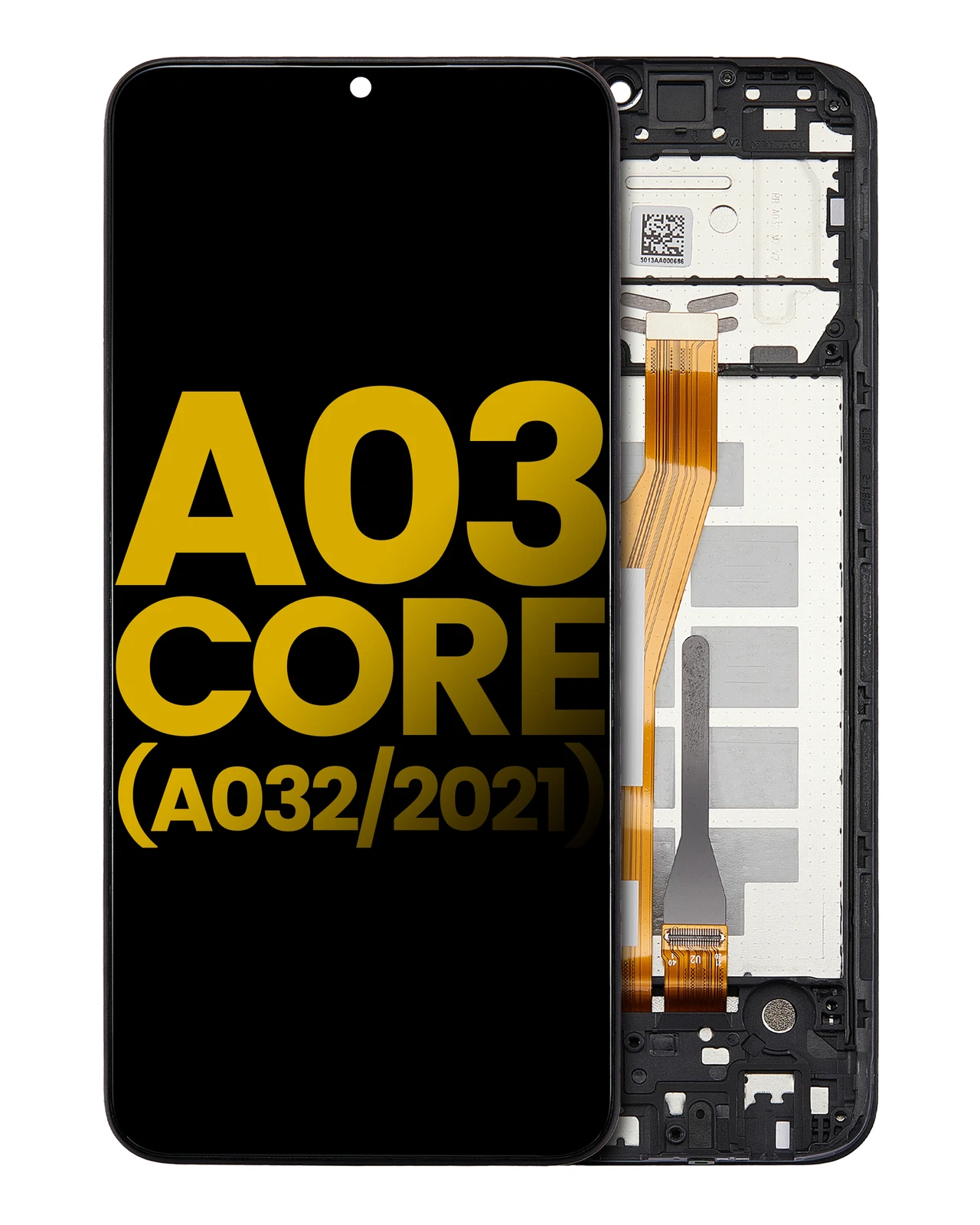 LCD Assembly With Frame Compatible For Samsung Galaxy A03 Core (A032 / 2021) (Refurbished) (Black)