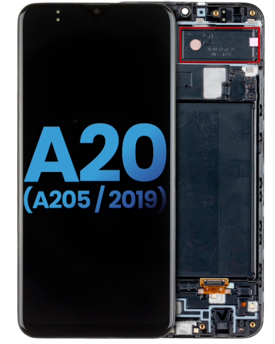 LCD Assembly With Frame Compatible For Samsung Galaxy A20 (A205 / 2019) (U Version) (Aftermarket: Incell) (All Colors)