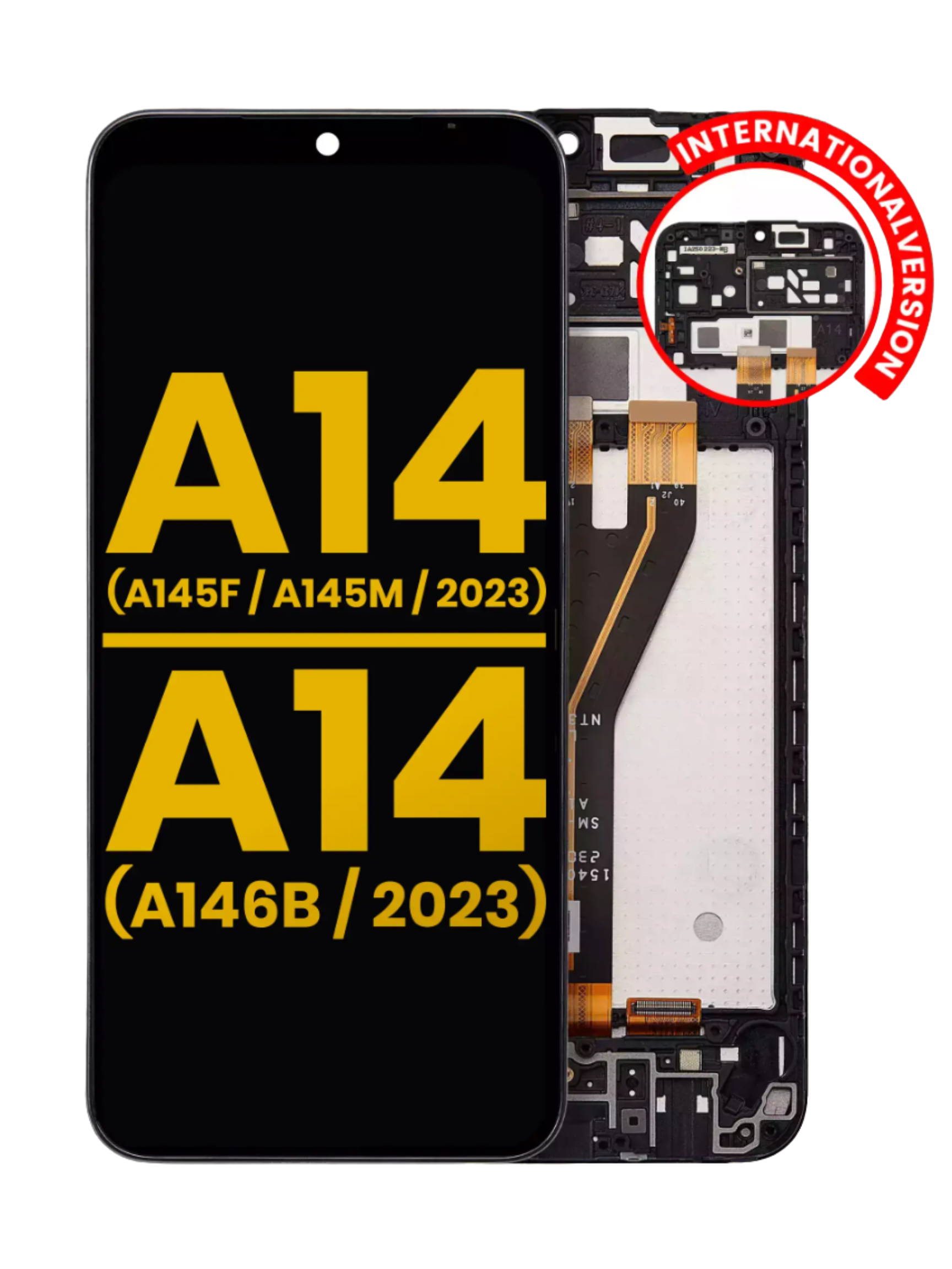 LCD Assembly With Frame Compatible For Samsung Galaxy A14 4G (A145F / A145M / 2023) / A14 5G (A146B / 2023) (International Version) (Refurbished) (All Colors)