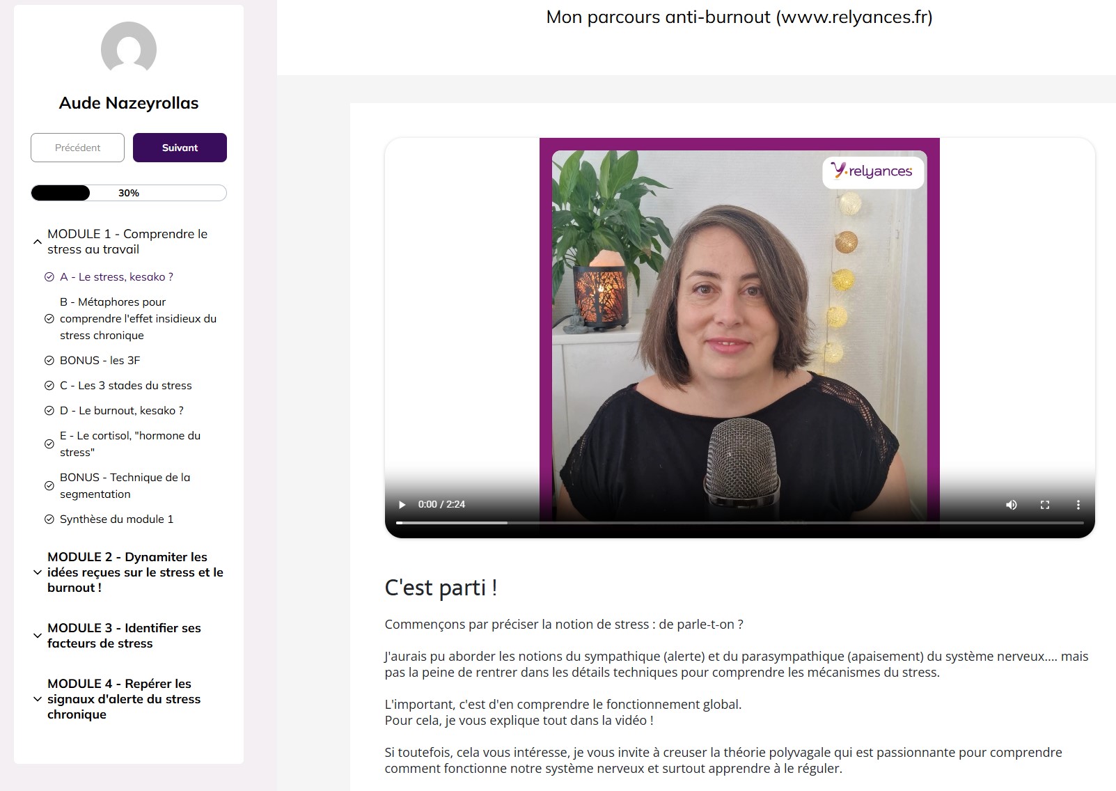 Elearning : "Les signaux d'alerte du stress, les repérer pour réagir" - Formule "Autonome"