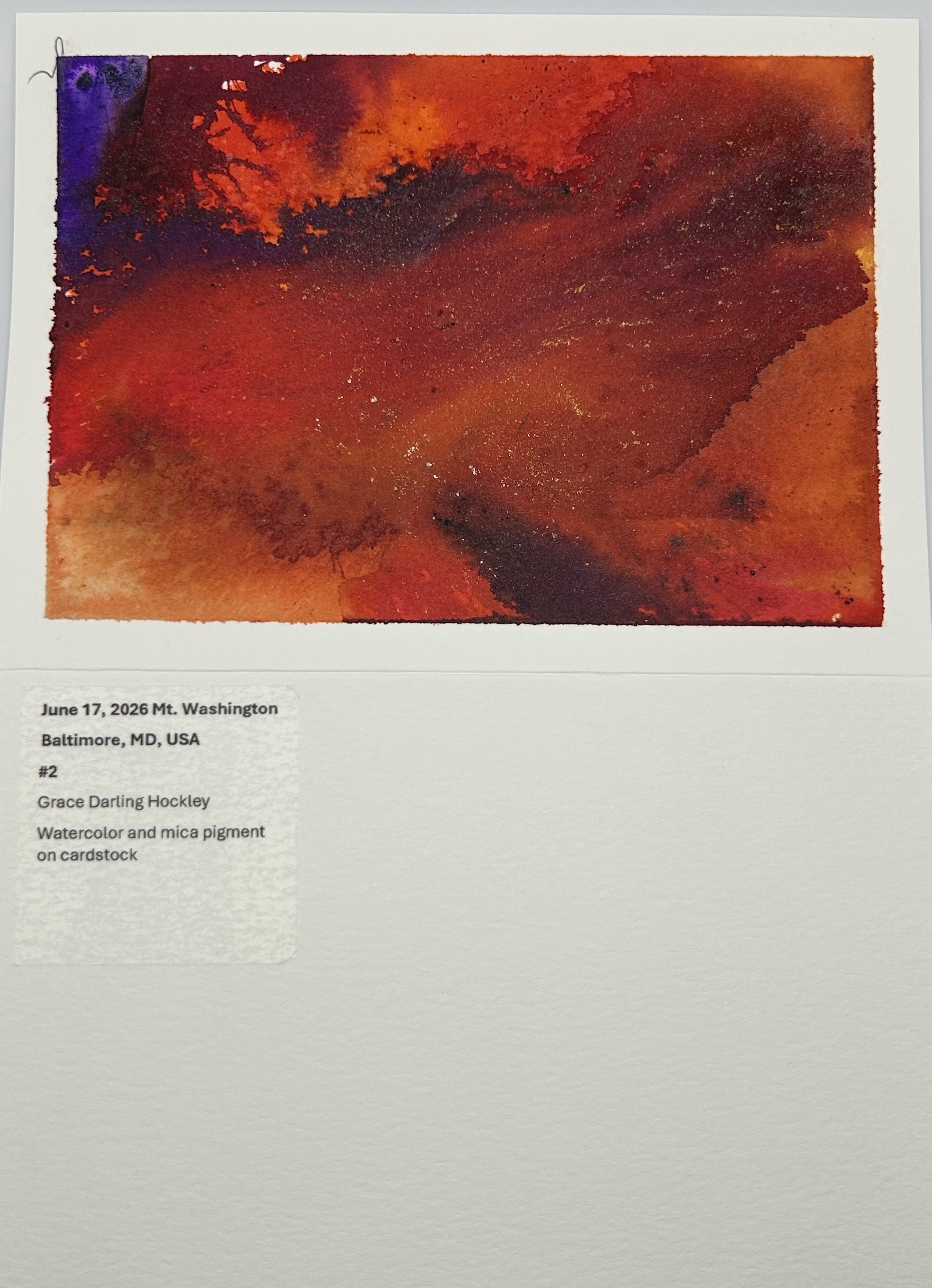 Abstract Watercolor with Mica – Original Art #2 (June 17 2026)