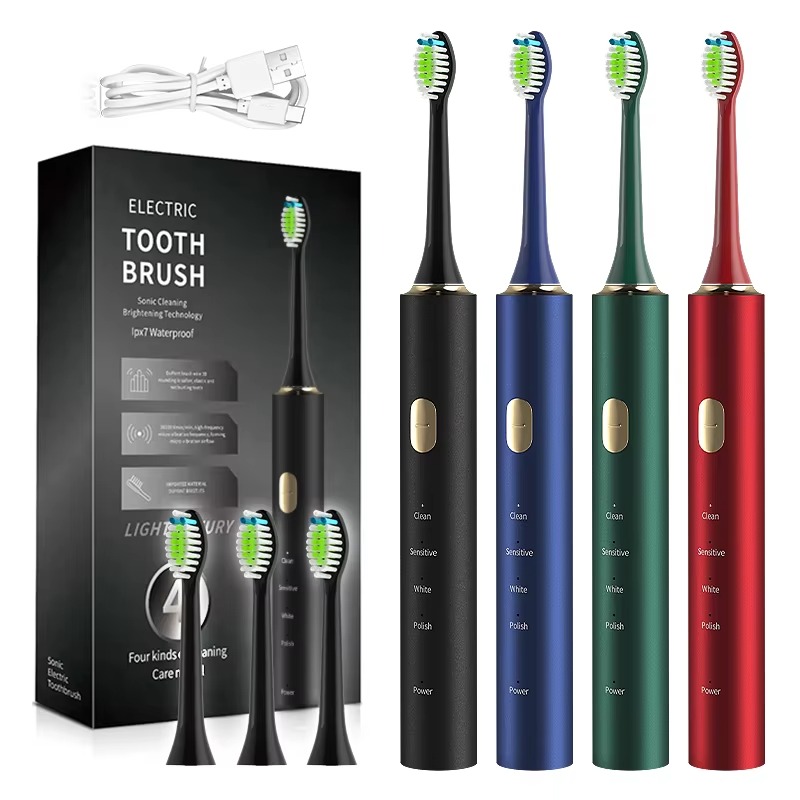 Powerful Wireless Rechargeable Adult Ipx 7 Metal Sonic Electronic Washable Whitening Tooth Brush Ultrasonic Electric Toothbrush