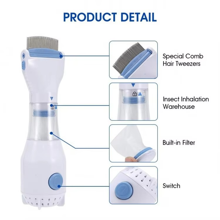 Pet Flea Lice Removal Comb Electric Cat Dog Hair Lice Cleaning Stainless Steel Grooming Comb