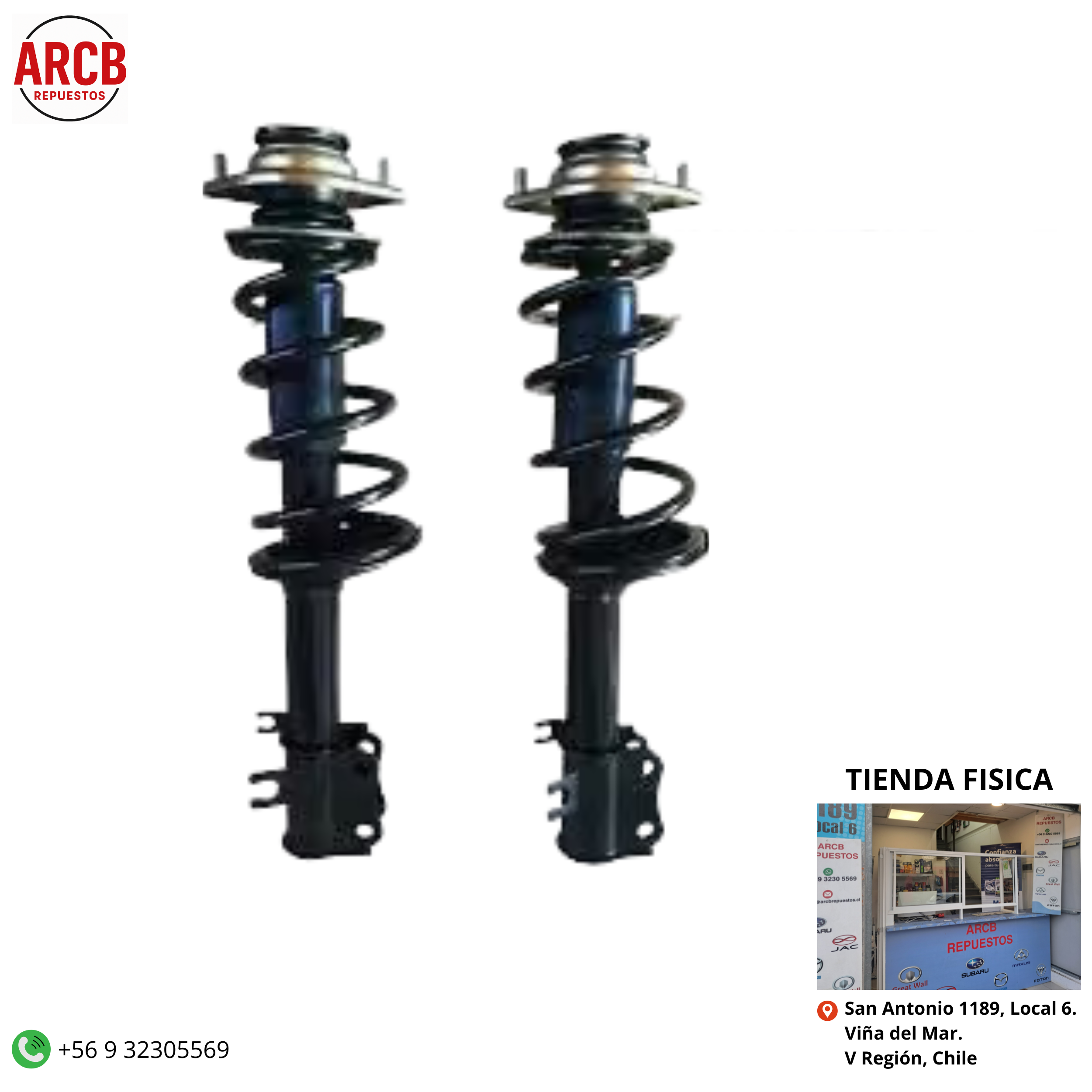 Amortiguadores, Espirales y Cazoletas, para Foton Midi 1.3 ( PAR )