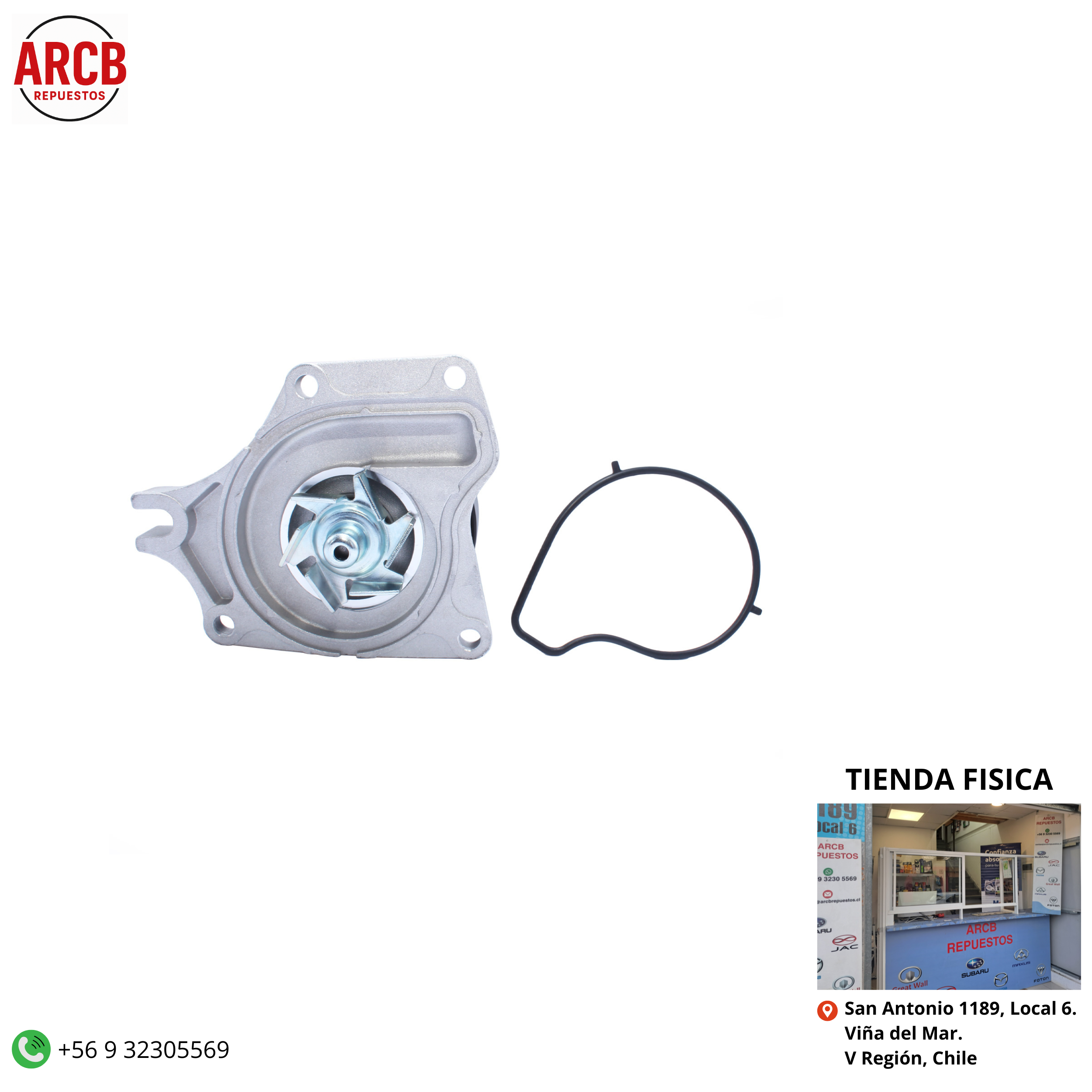 Bomba de agua Mazda 2 2008-2015 , Mazda 3 2004-2009 , Mazda 3 2010-2014, Mazda 3 2015-2019 P/N ZJ01-15-010