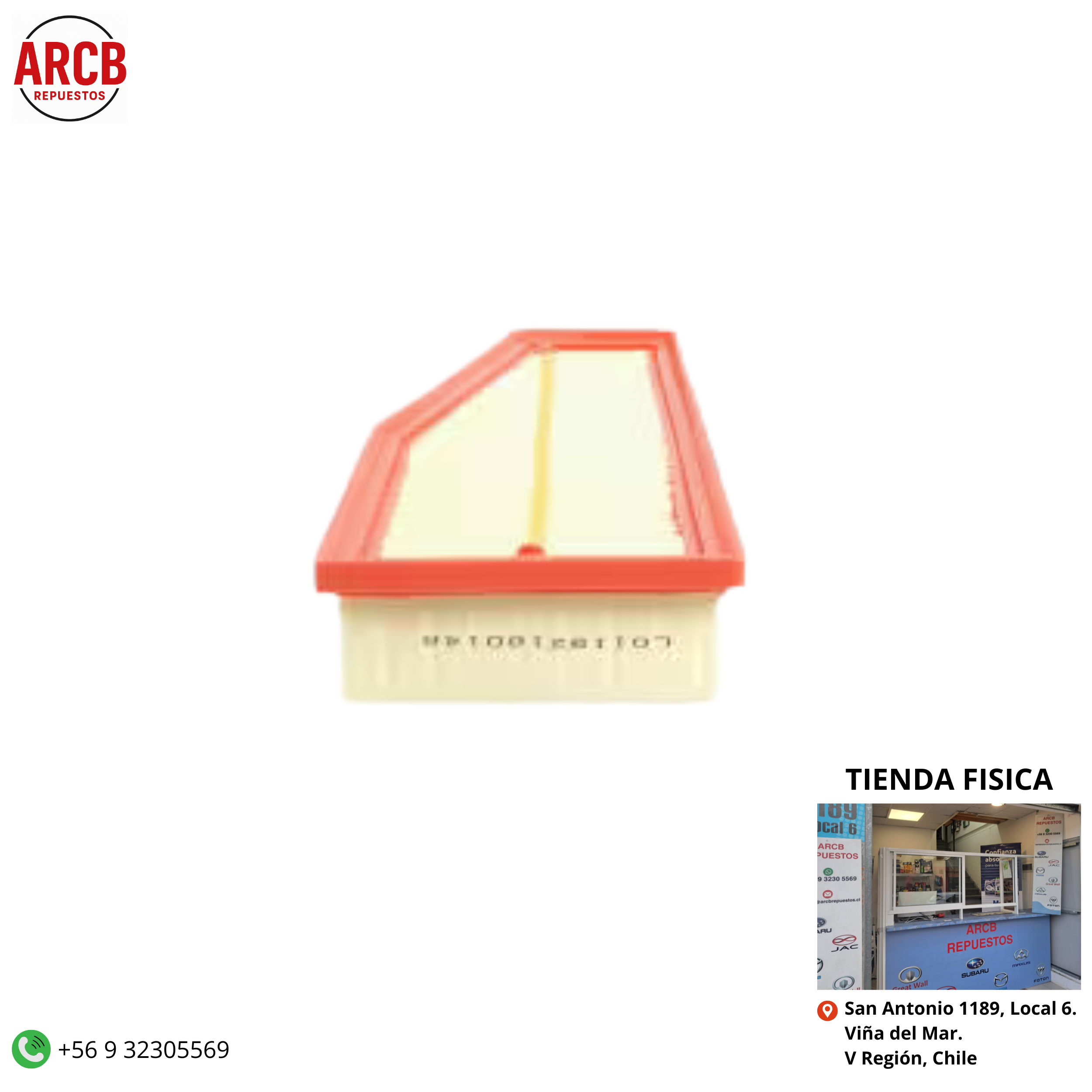 Filtro de aire para Foton TM3 1.5cc