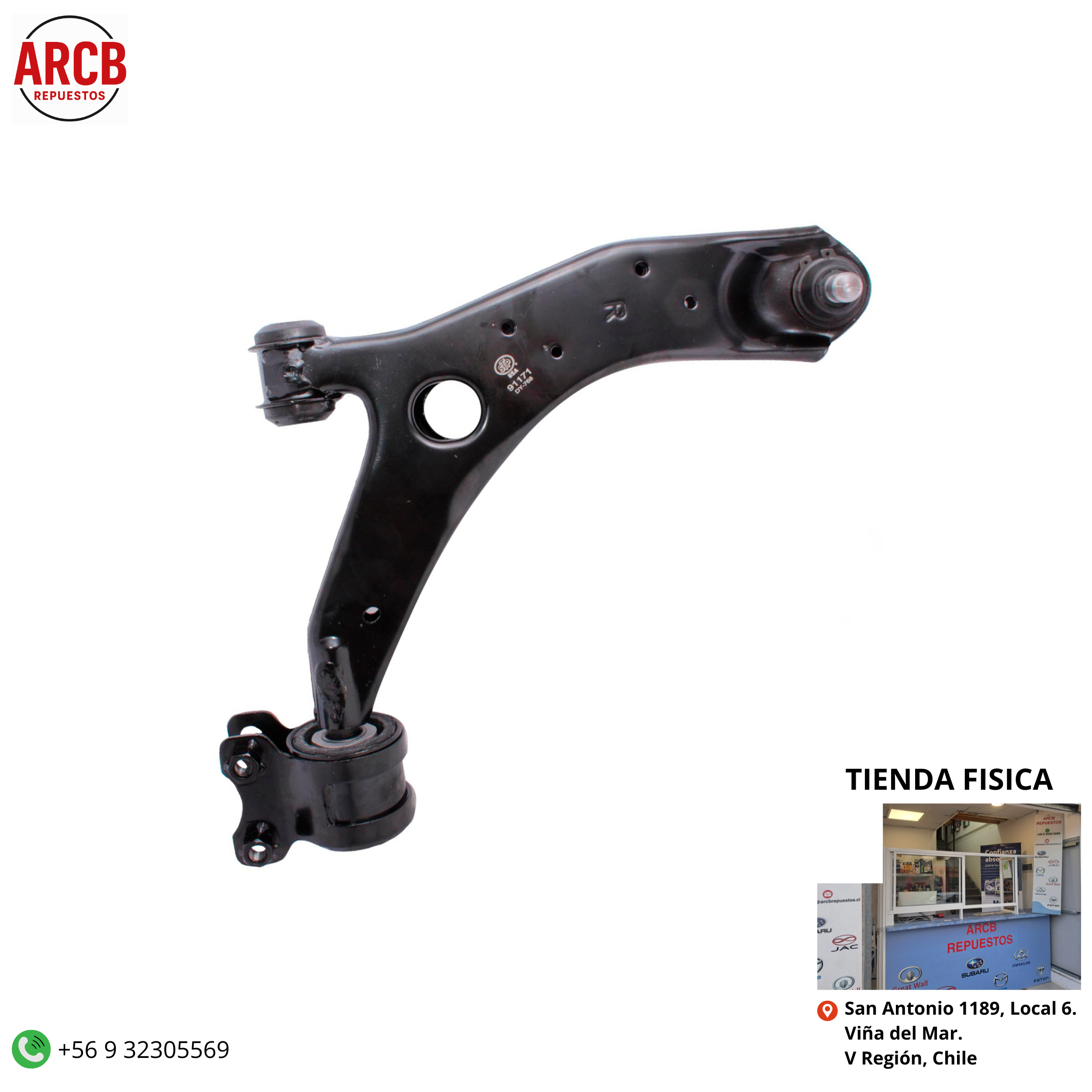 Bandeja de suspensión inferior derecha, Mazda 3 2004-2009, Mazda 3R 2004-2009 Mazda 5 2011-2016 P/N B22H-34-300