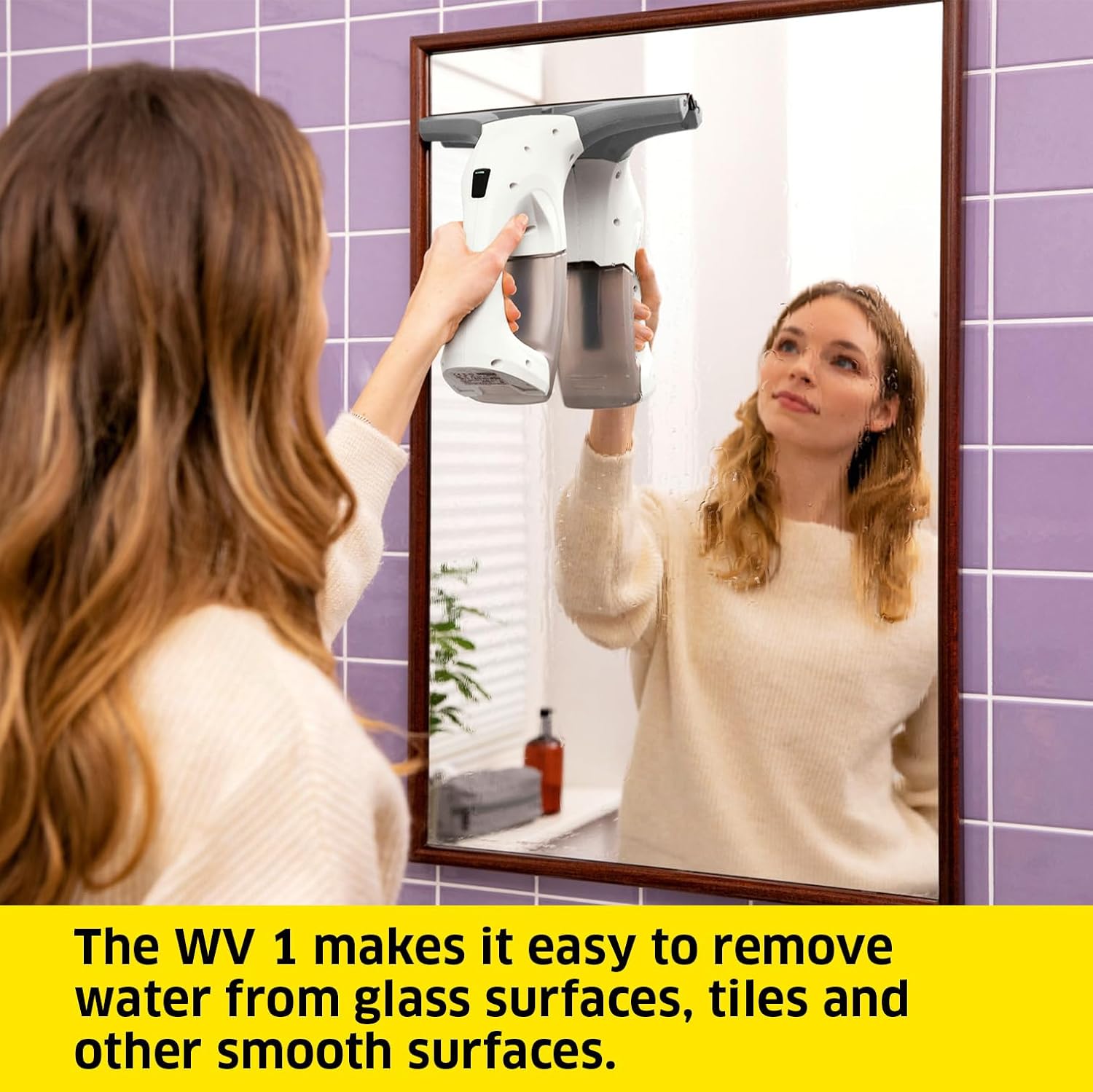 Kärcher WV 1 Window Vac 20 min, LED Display for Battery Status, Dirty Water Tank: 100 ml, Weight: 0.5 kg