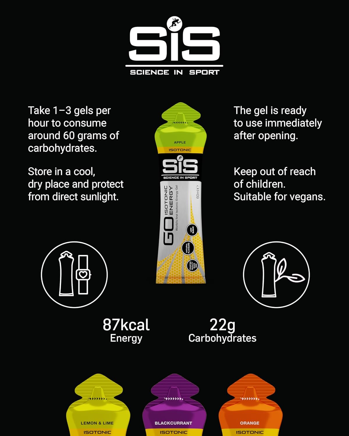 Science In Sport (SiS) GO Isotonic Energy Gels (7-Pack Variety)