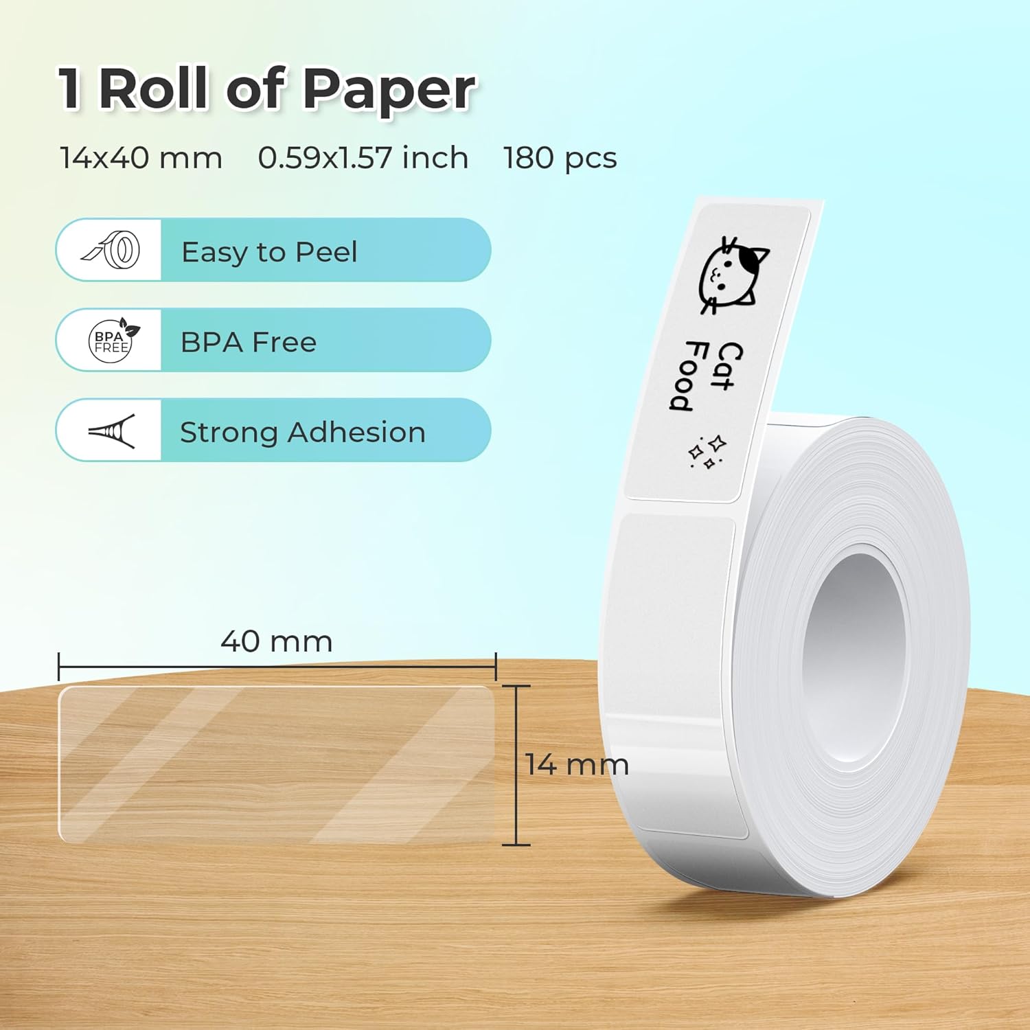NELKO P21 Transparent Label Maker Tape (180 Labels)