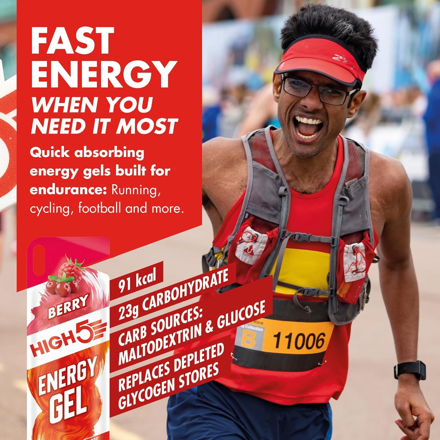 HIGH5 Energy Gel Pack: Fast-Release Endurance Fuel (Assorted Flavours, 8 x 40g)
