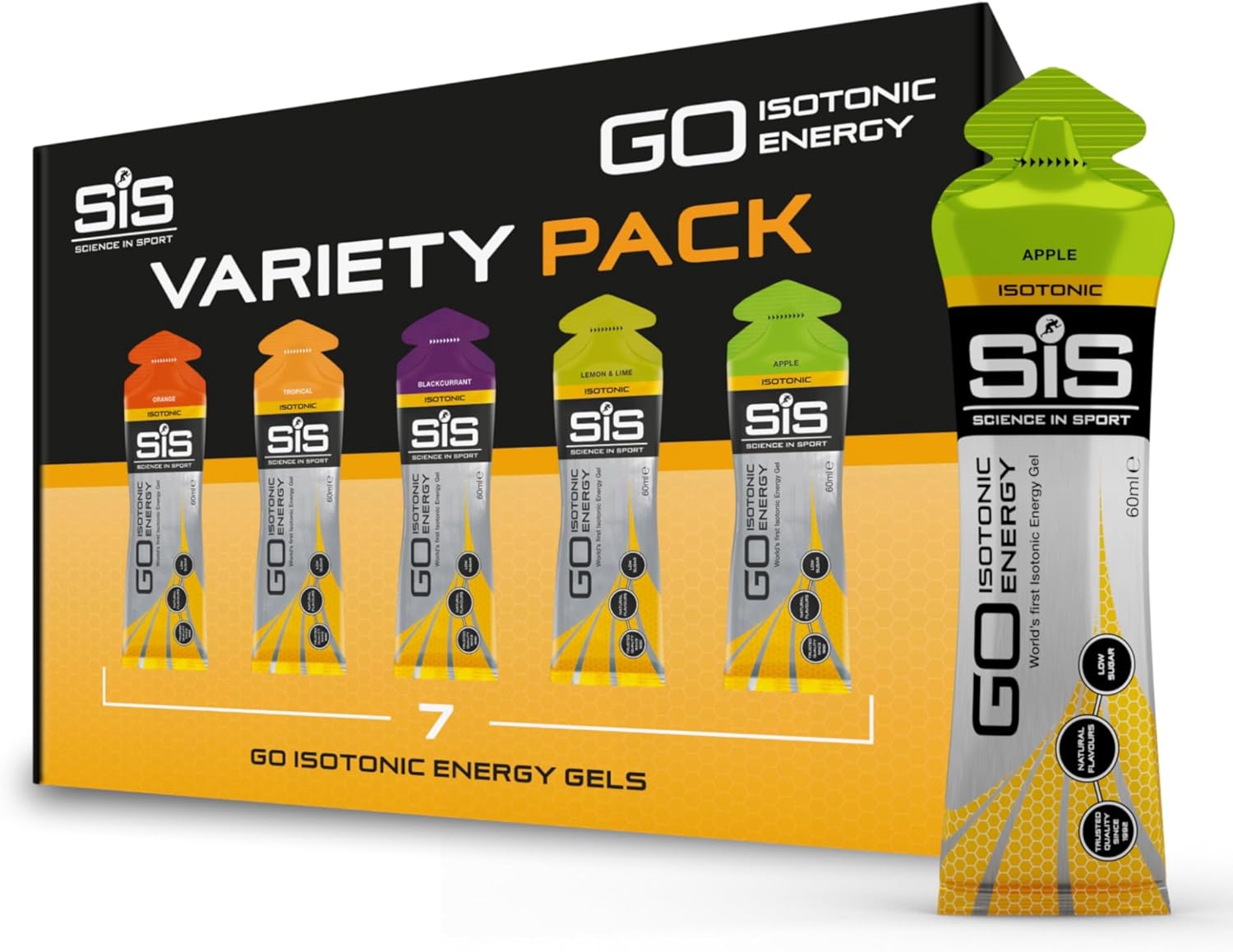 Science In Sport (SiS) GO Isotonic Energy Gels (7-Pack Variety)