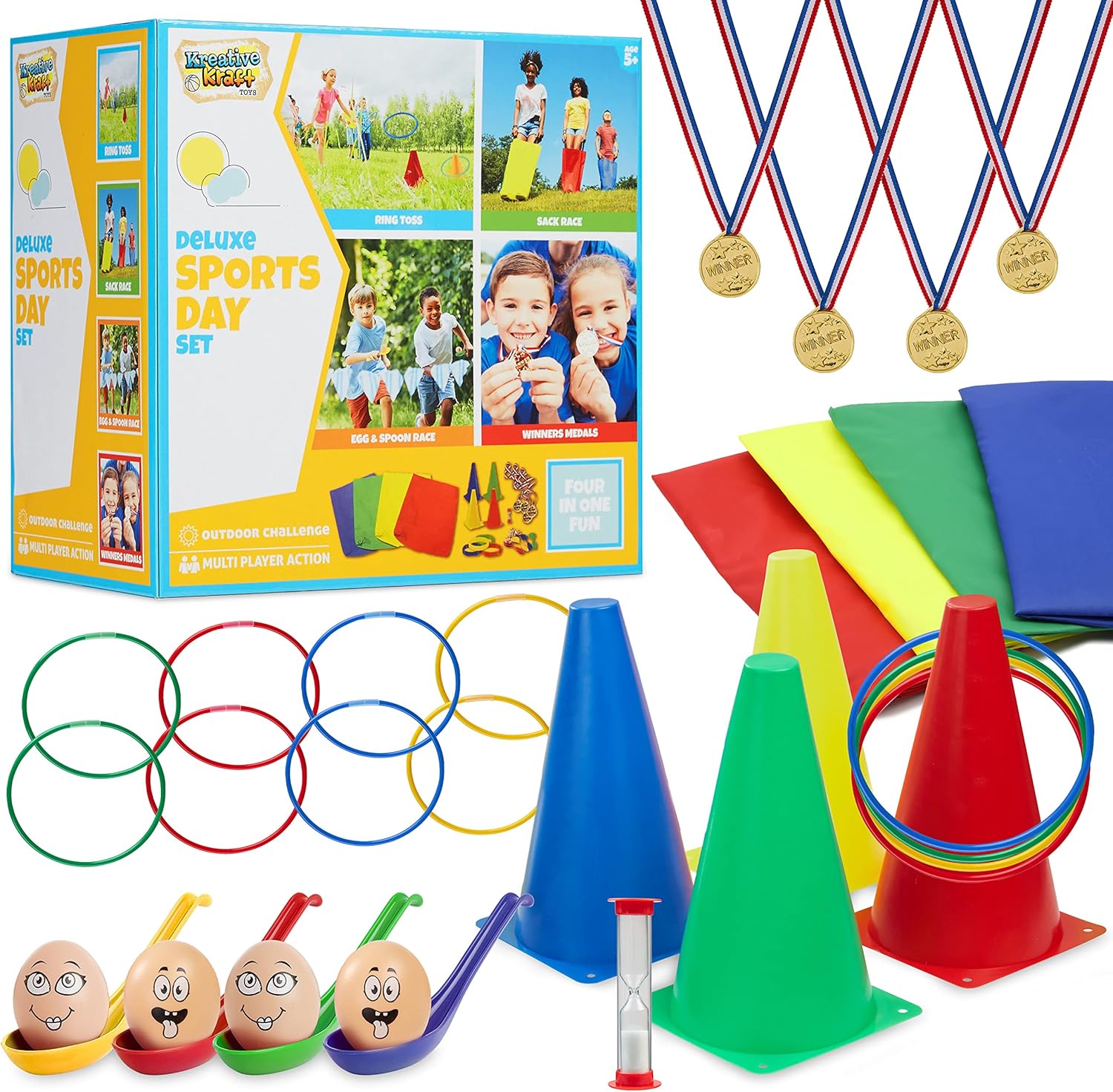 KreativeKraft Multi-Game Outdoor Sports Day Kit