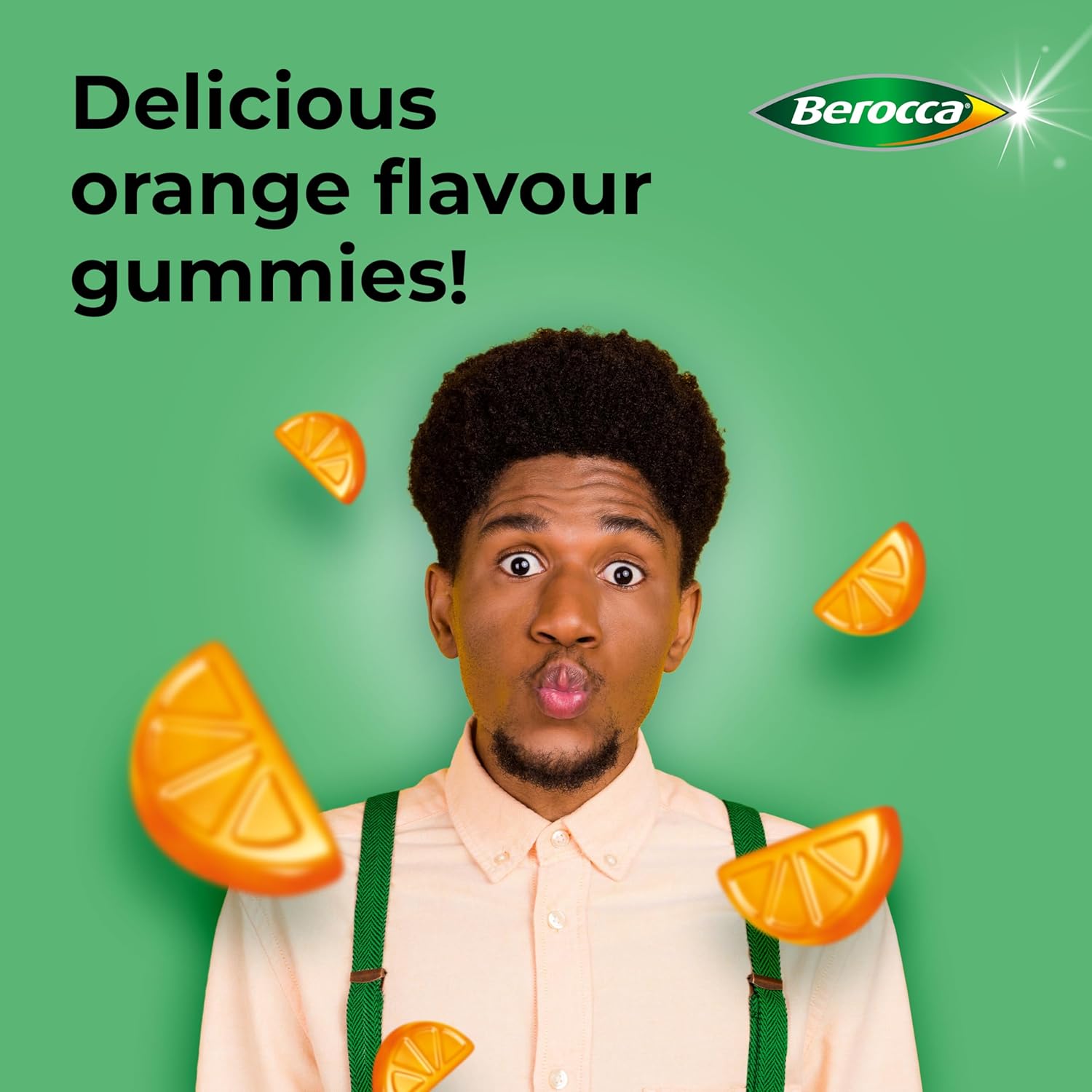 Berocca Immuno Multivitamin Gummies (60 Count) t Including Vitamin D, C, A, B-Complex (B6, B7, B12), E and Zinc - Supplement