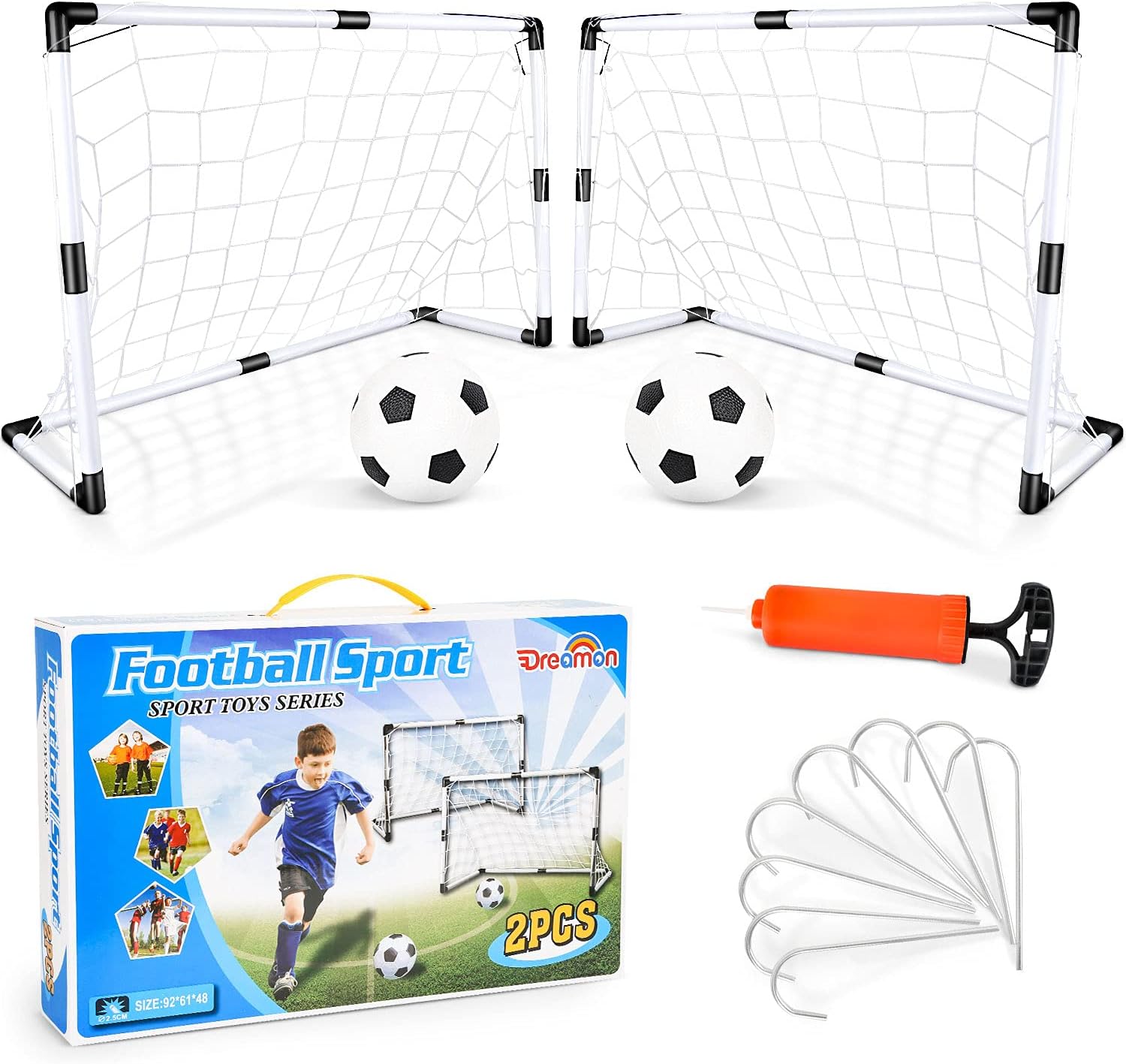 Dreamon Set of 2 Kids Football Goal Post Net & Training Set