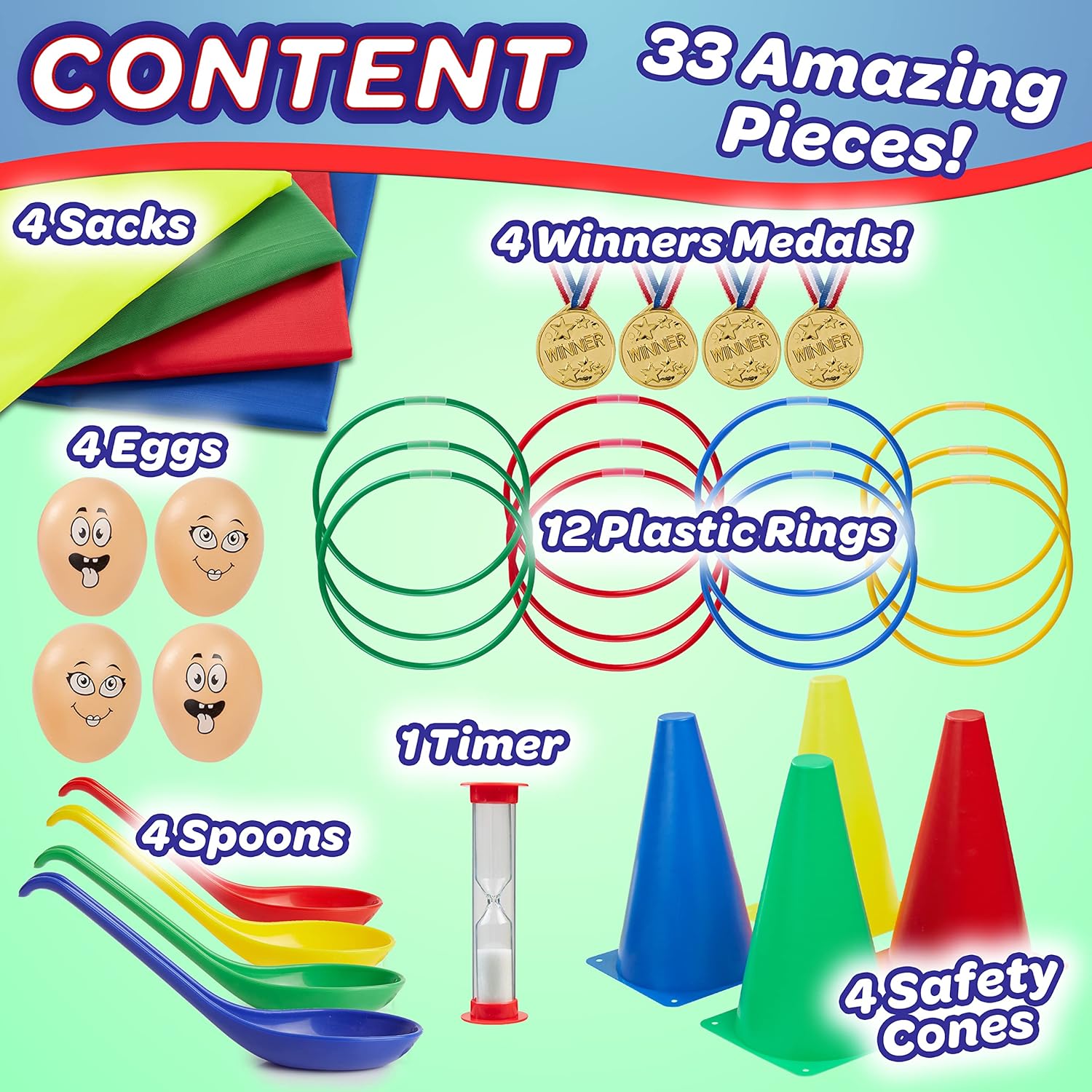 KreativeKraft Multi-Game Outdoor Sports Day Kit