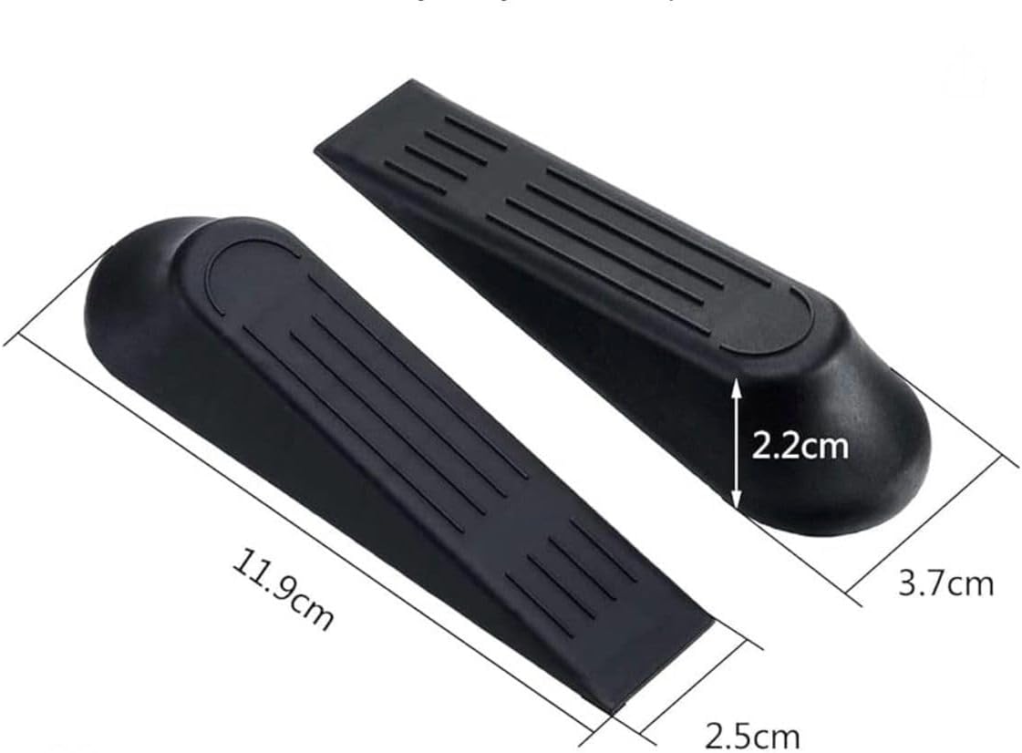 5-Pack Heavy Duty Door Wedge Stoppers - Black