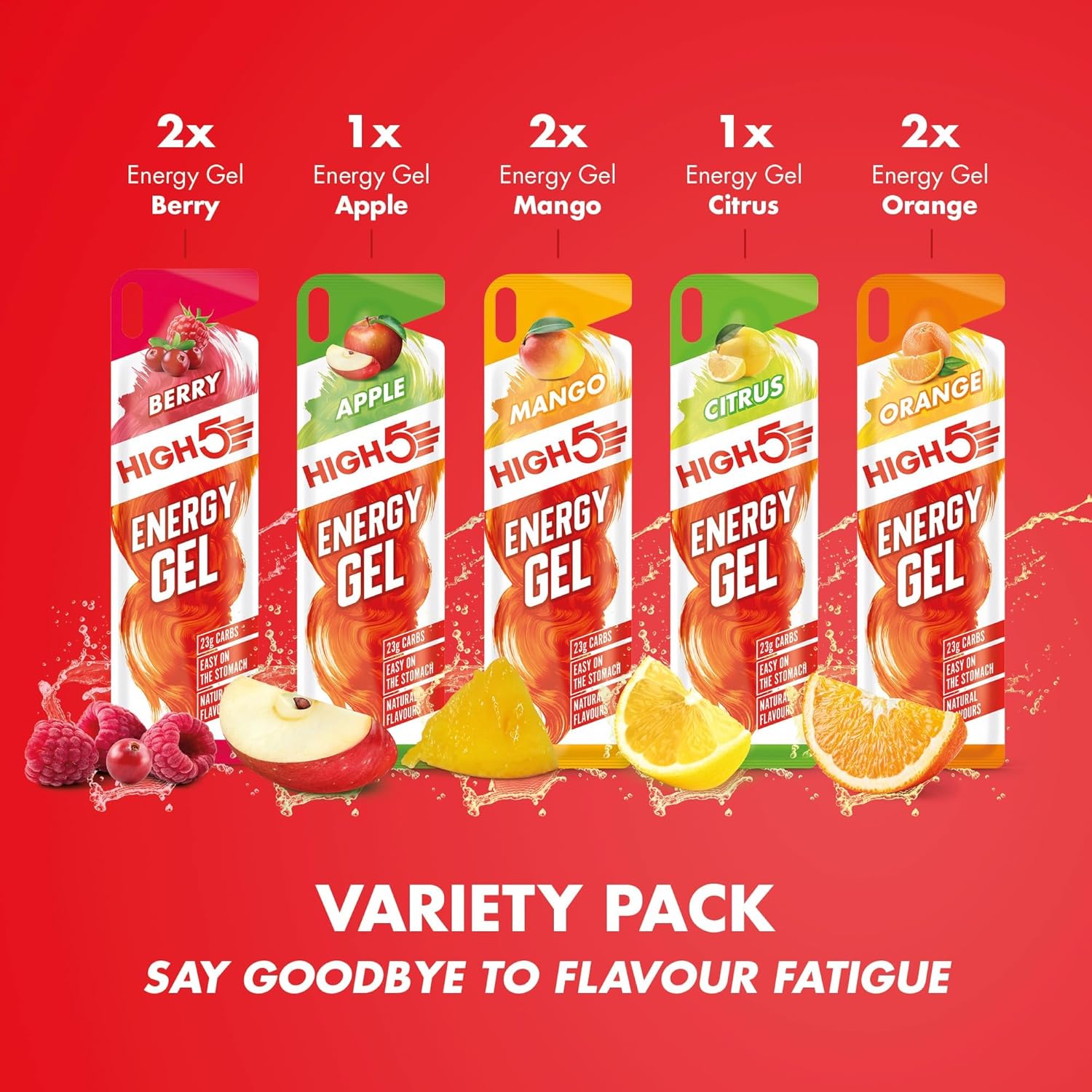 HIGH5 Energy Gel Pack: Fast-Release Endurance Fuel (Assorted Flavours, 8 x 40g)