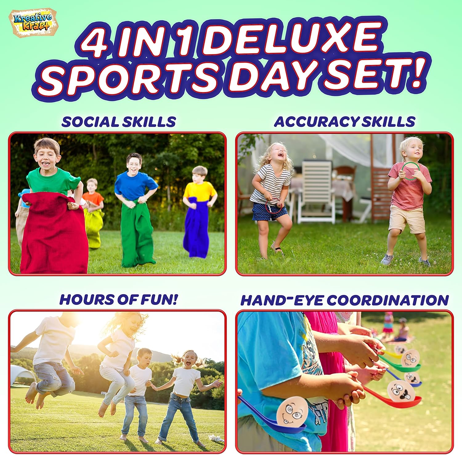 KreativeKraft Multi-Game Outdoor Sports Day Kit