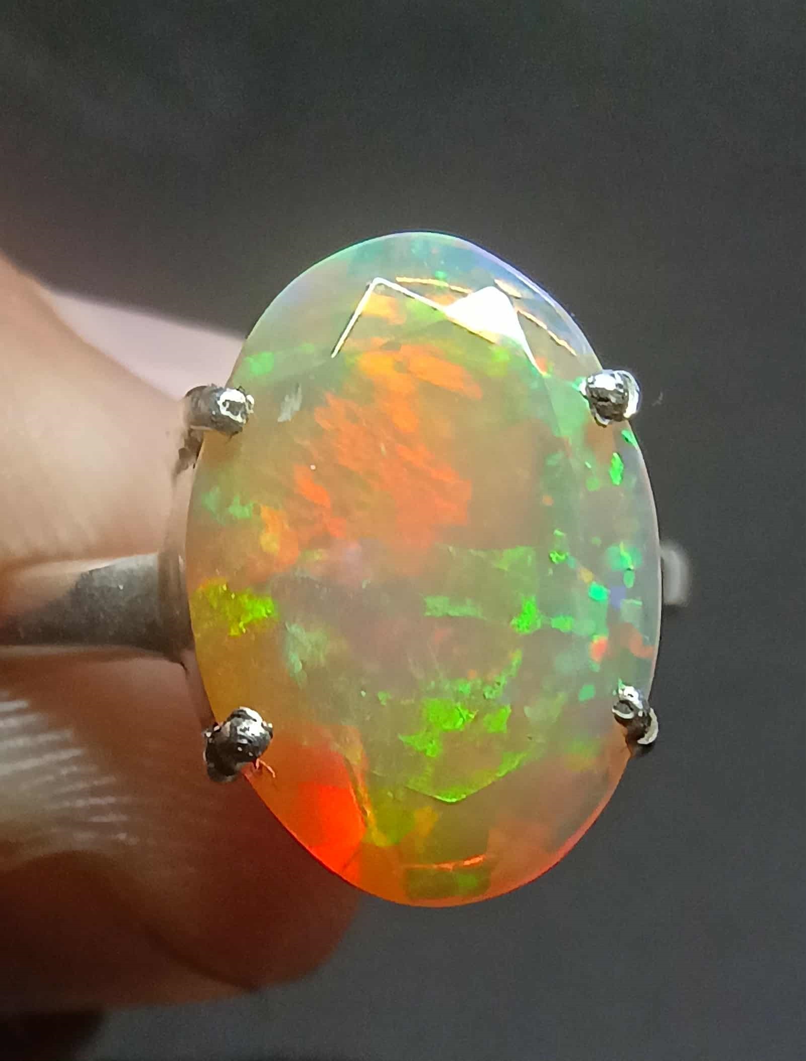 Size 9 Ethiopian Opal Ring 2.3 carats