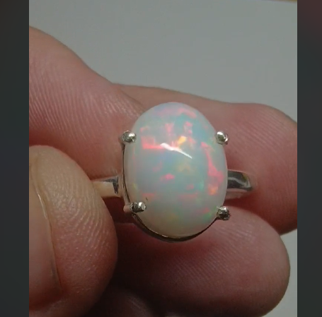 Size 9 Opal Ring - 3.7 Carat Opal