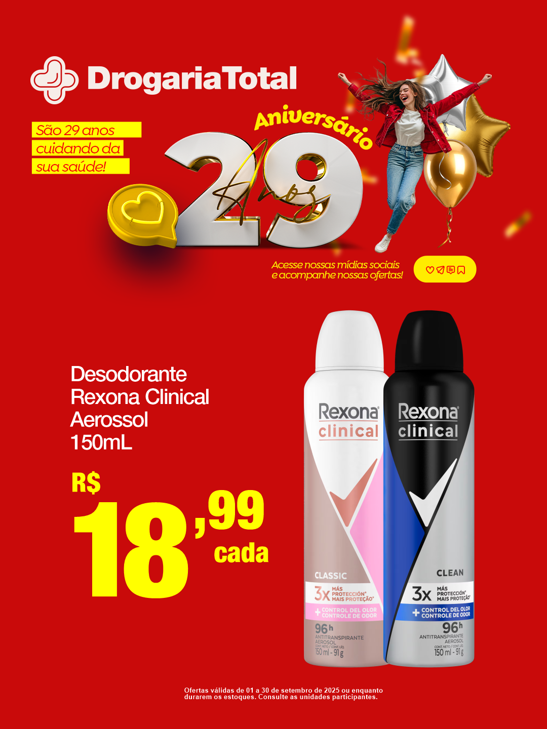 Desodorante Rexona Clinical Aerossol 15ml Drogaria Total Eloy Chaves Jundiaí