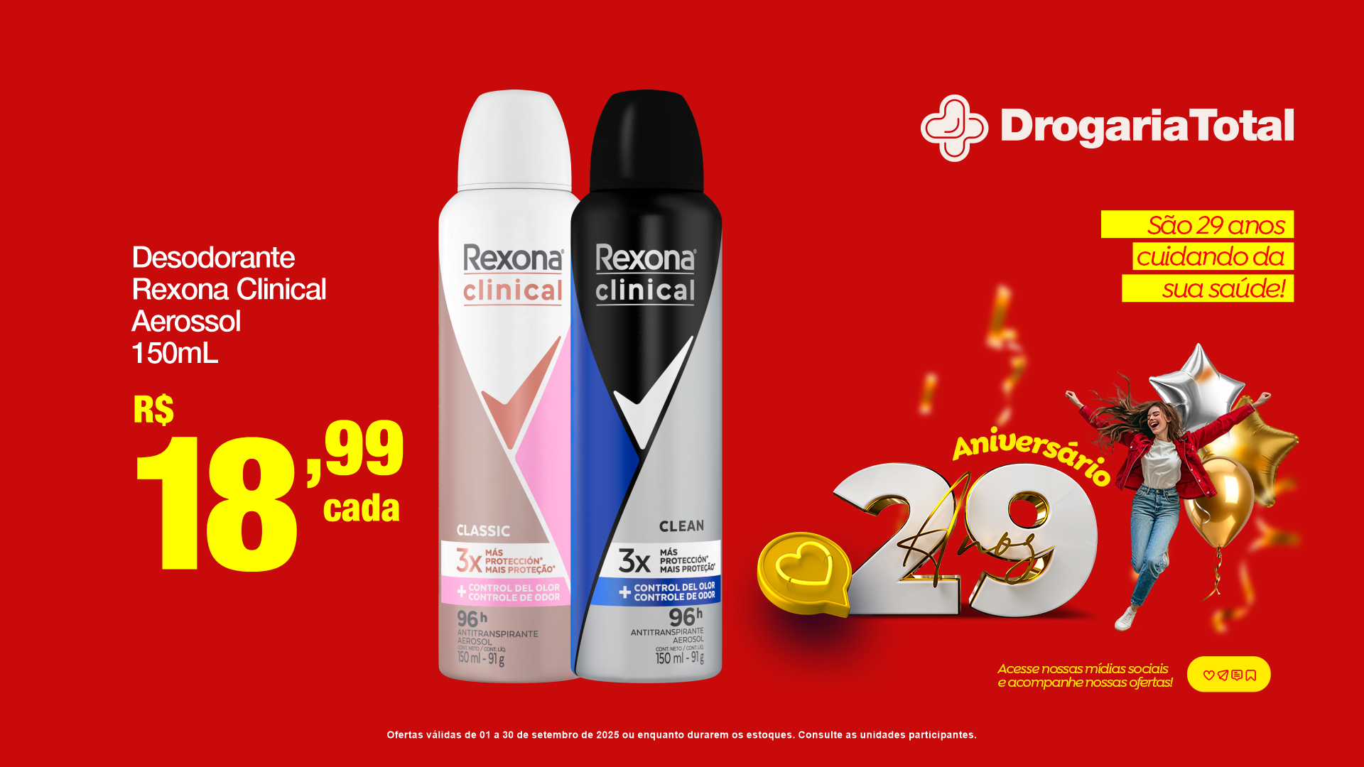 Desodorante Rexona Clinical Aerossol 15ml Drogaria Total Eloy Chaves Jundiaí