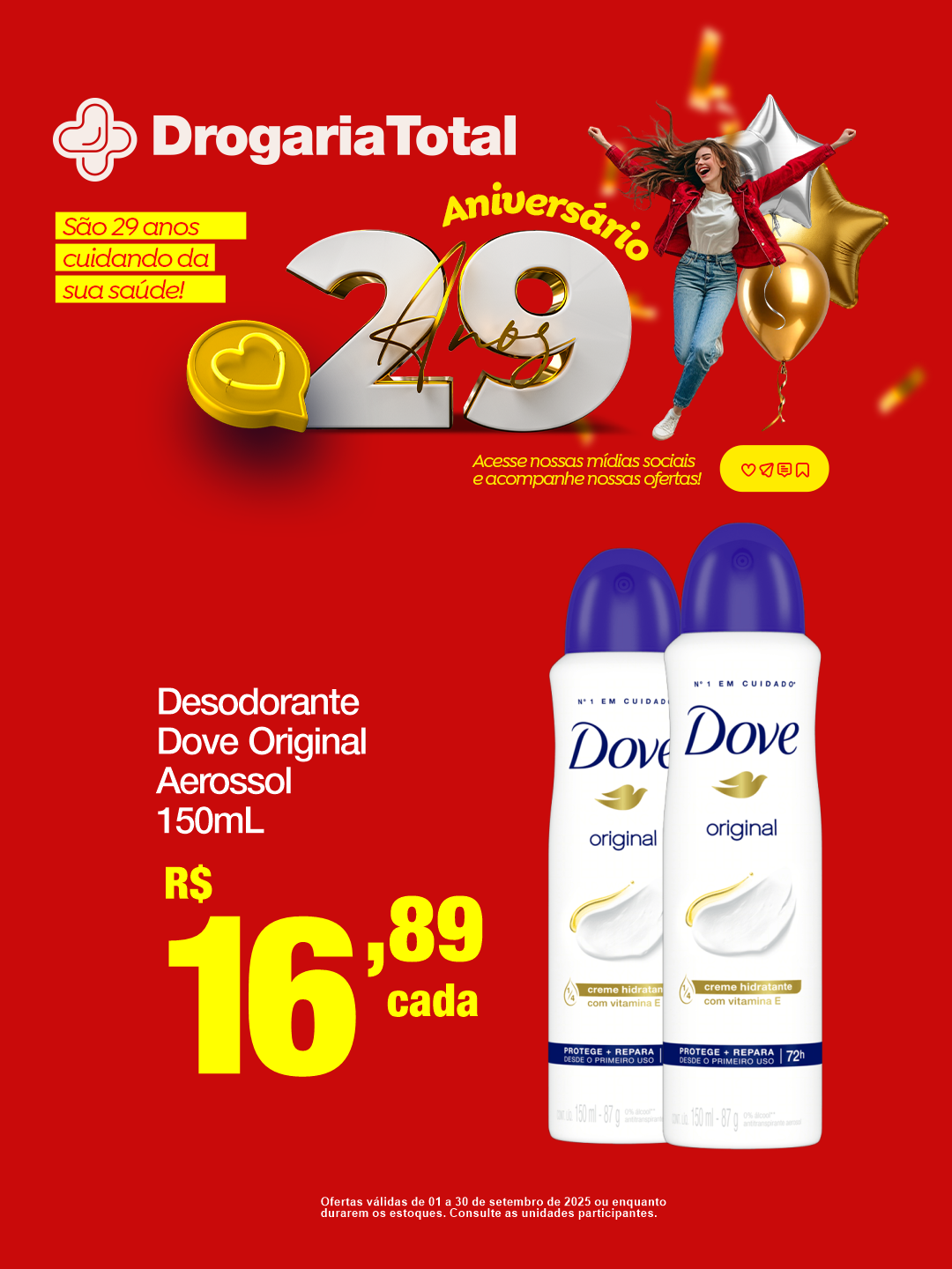 Desodorante Dove Original Aerossol 150ml Drogaria Total Eloy Chaves Jundiaí