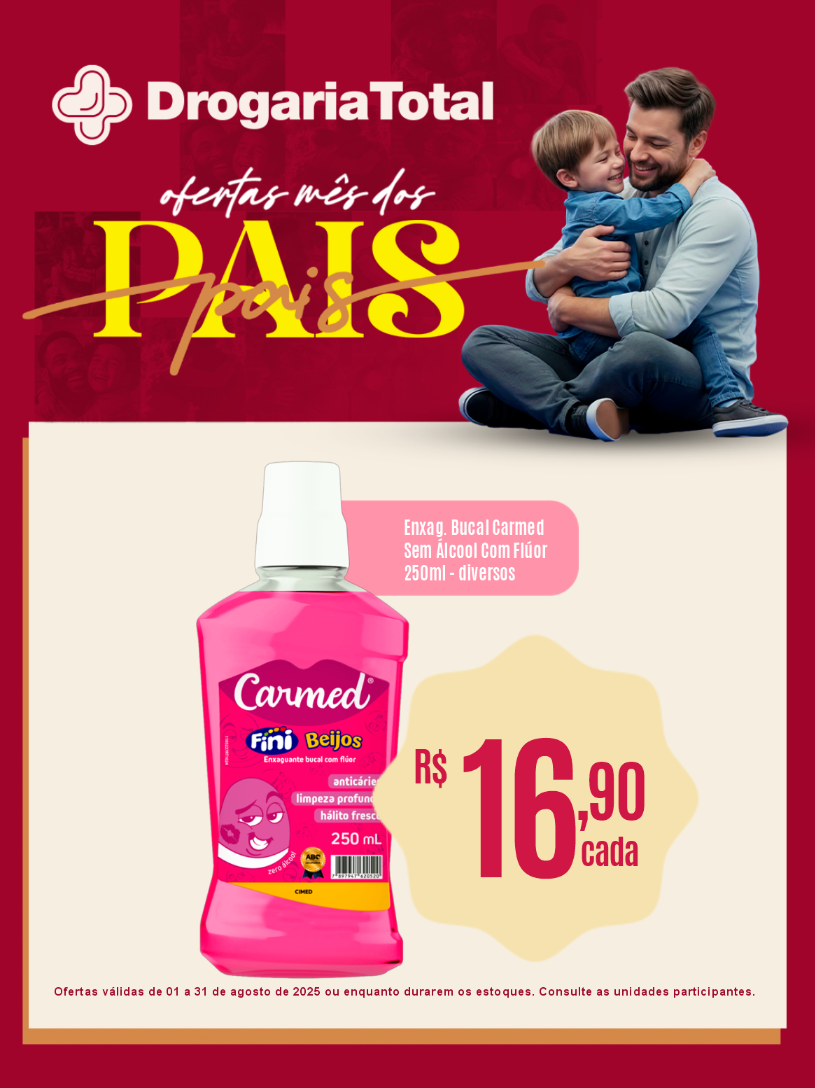 Enxaguante Bucal Carmed Sem Álcool com Flúor 250ml